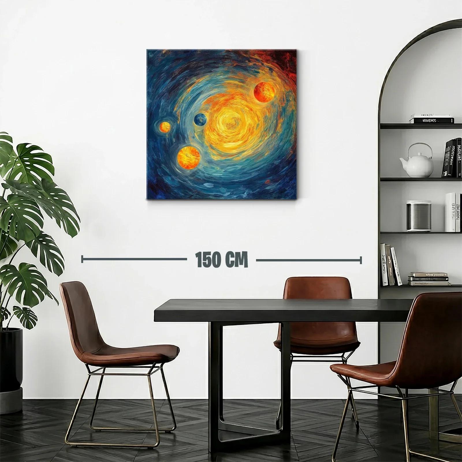 Galaxia vibrante con planetas iluminados y remolinos cósmicos — miniatura 2