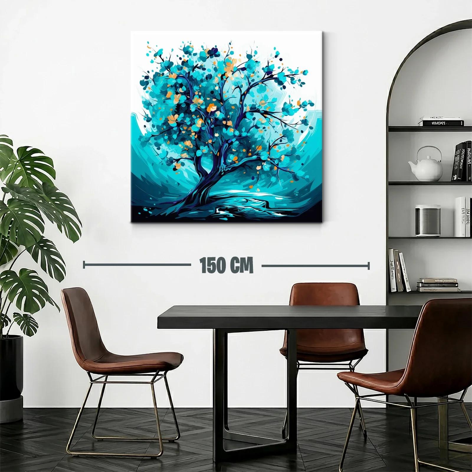 Árbol vibrante en tonos turquesa y azul profundo — miniatura 2