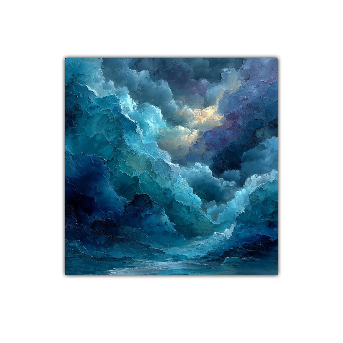 Cielo tormentoso con tonos azules y toque de luz cálida — imagen principal