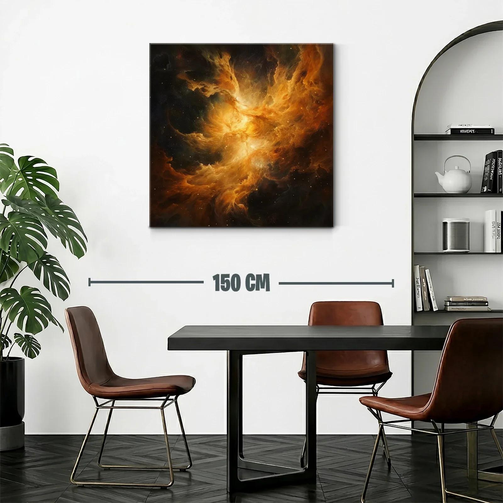 Cuadro de nebulosa cósmica en tonos cálidos intensos — miniatura 2