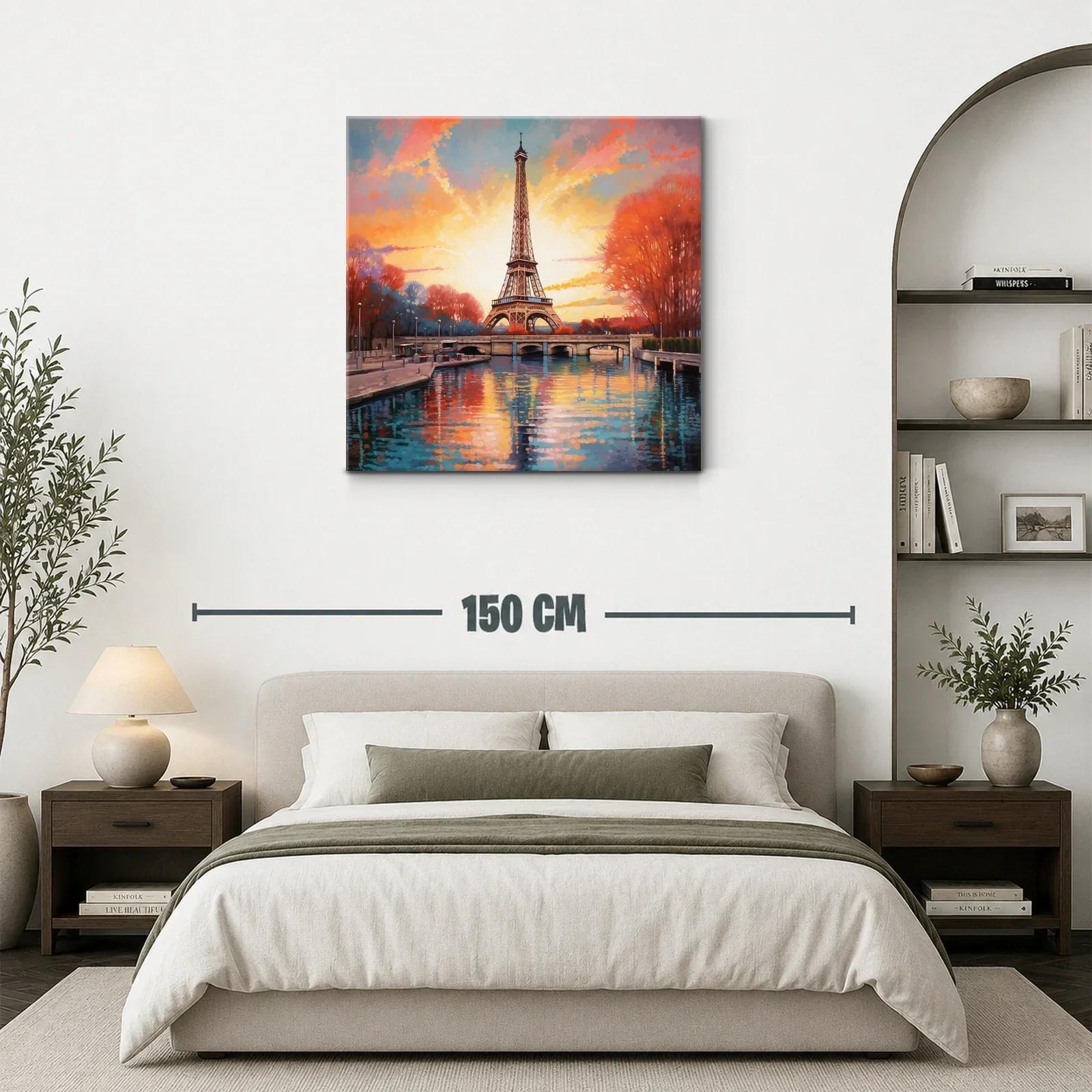 Atardecer mágico con torre emblemática y reflejos en agua — miniatura 3