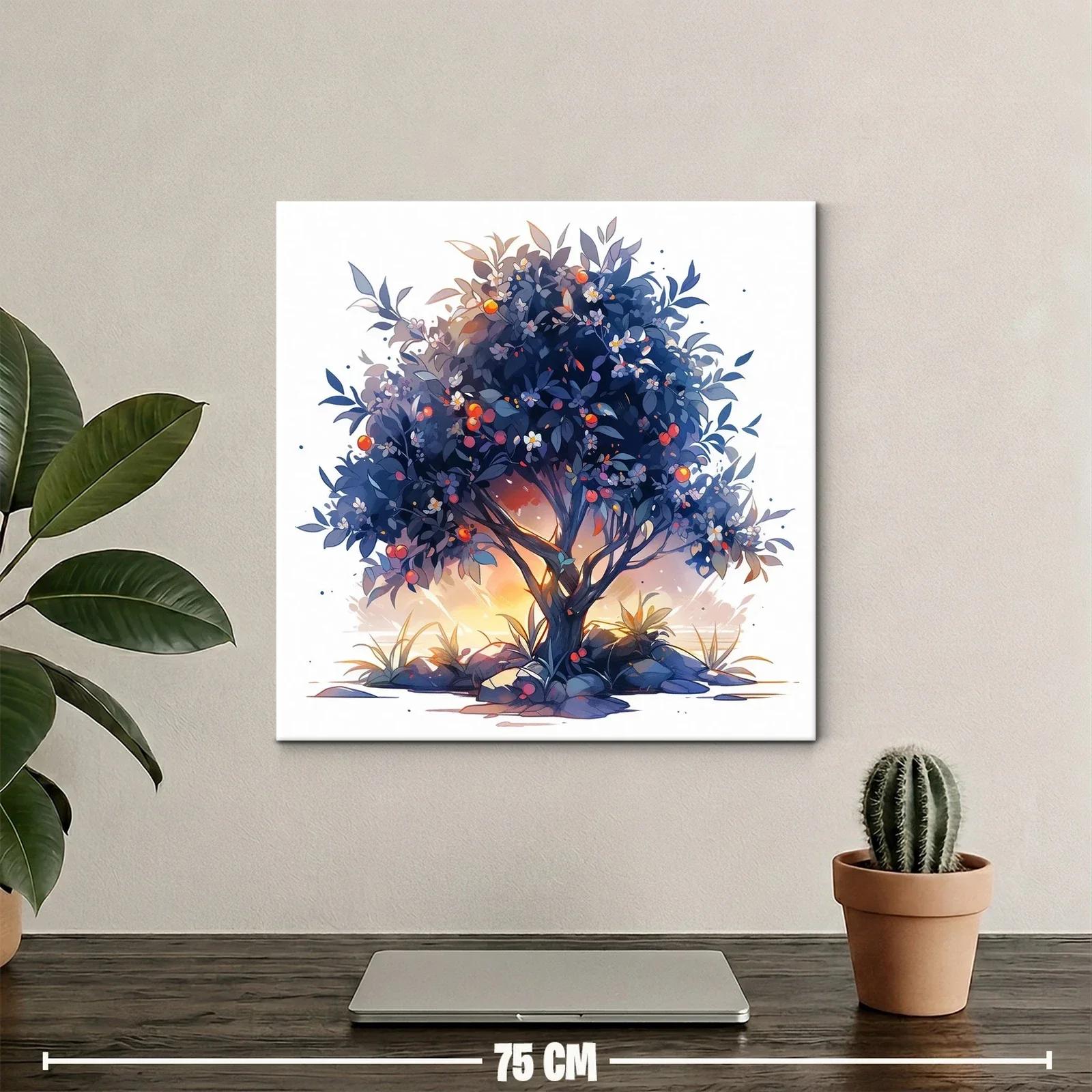 Árbol frutal con tonos cálidos y detalles delicados — miniatura 2