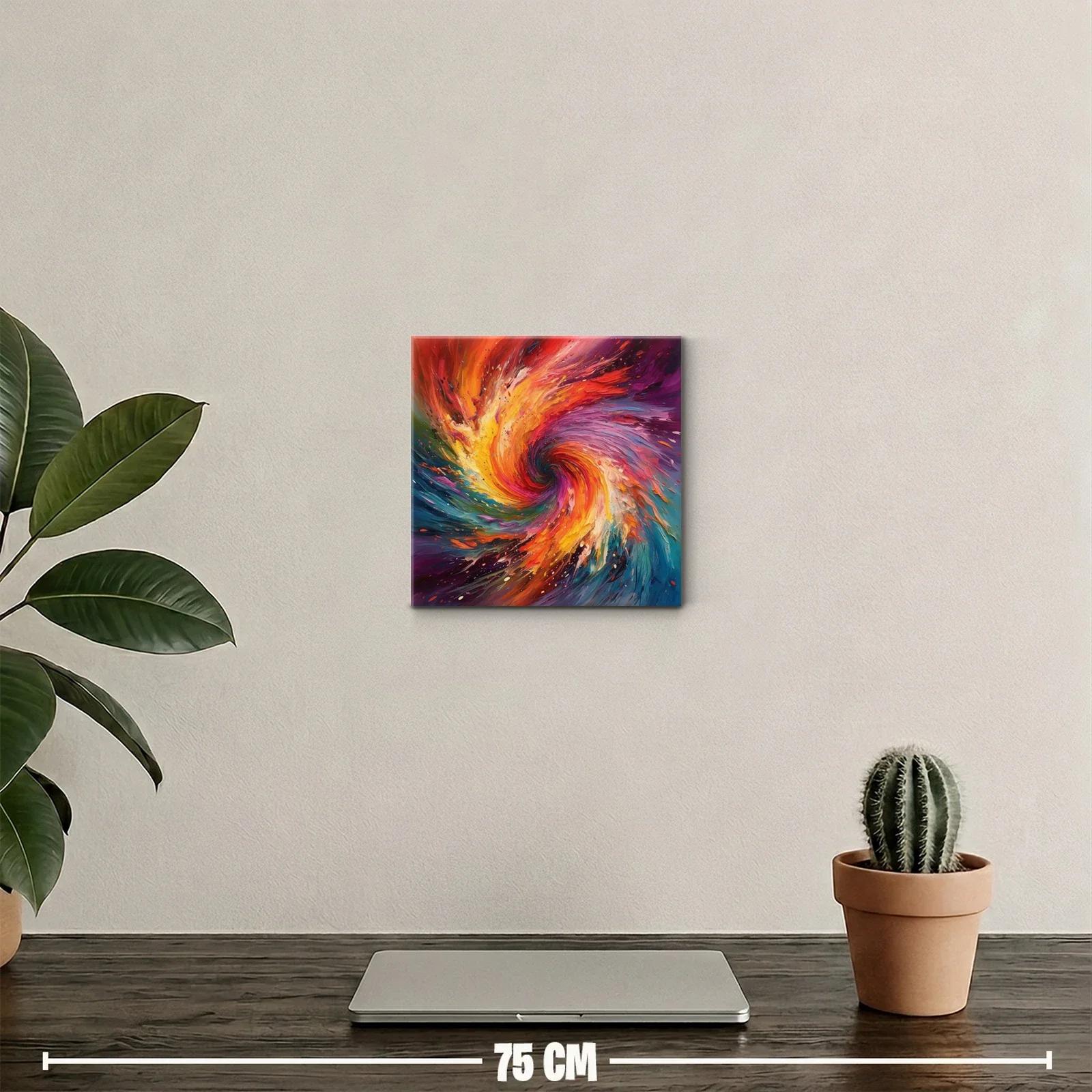 Cuadro abstracto con remolino de colores vibrantes — miniatura 2