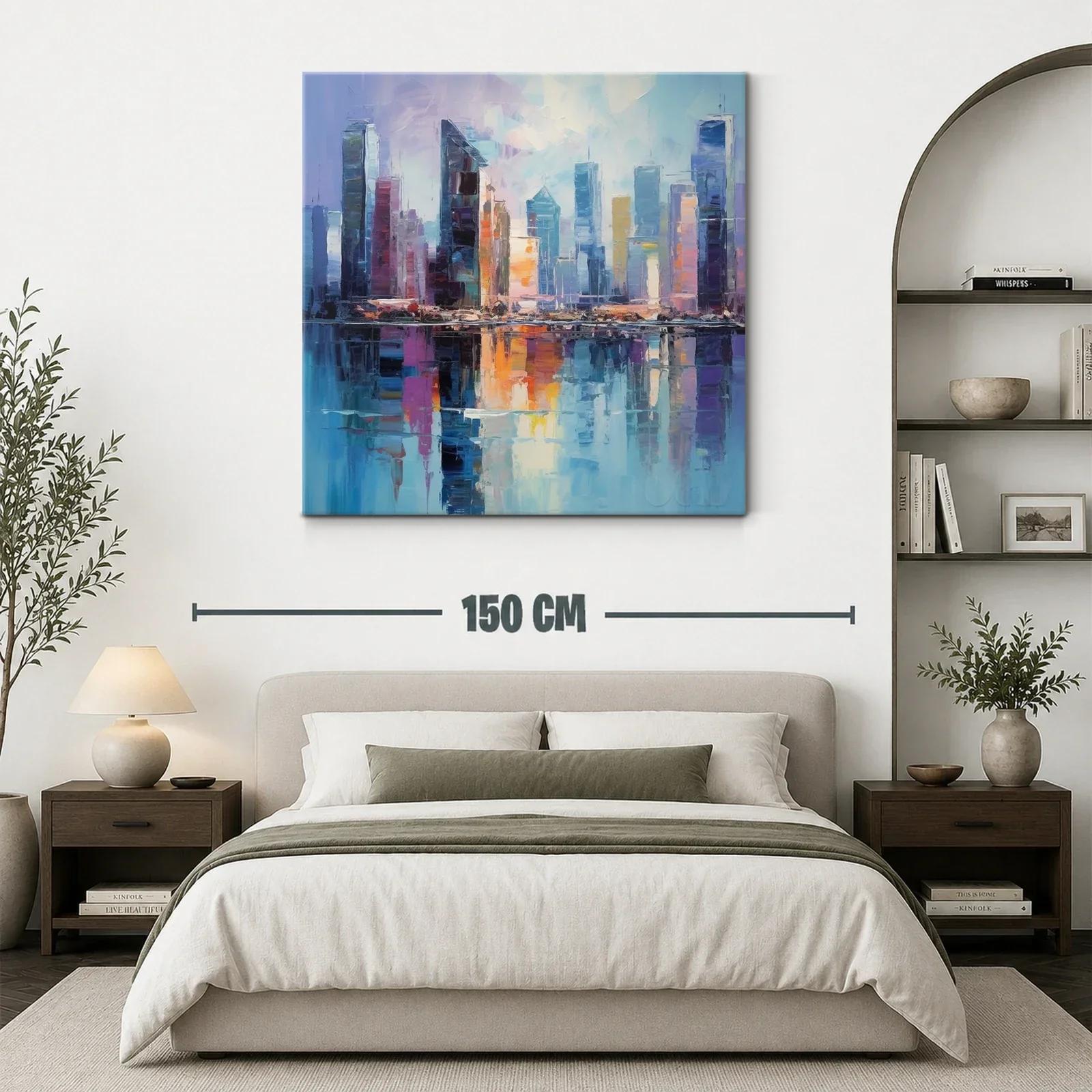Paisaje urbano con reflejos vibrantes en la ciudad — miniatura 3