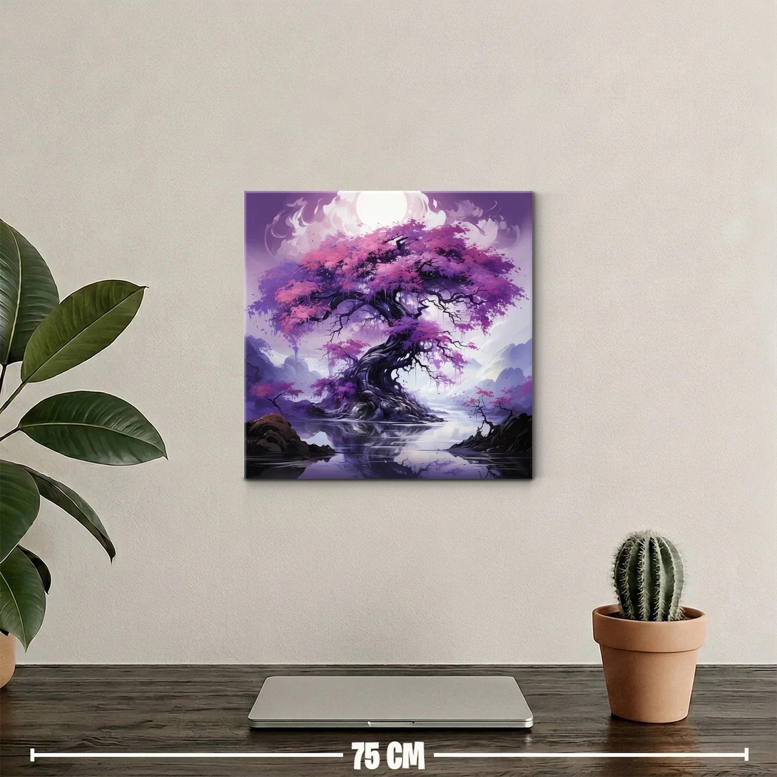 Árbol mágico con brillo en tonos violetas y rosas — miniatura 2