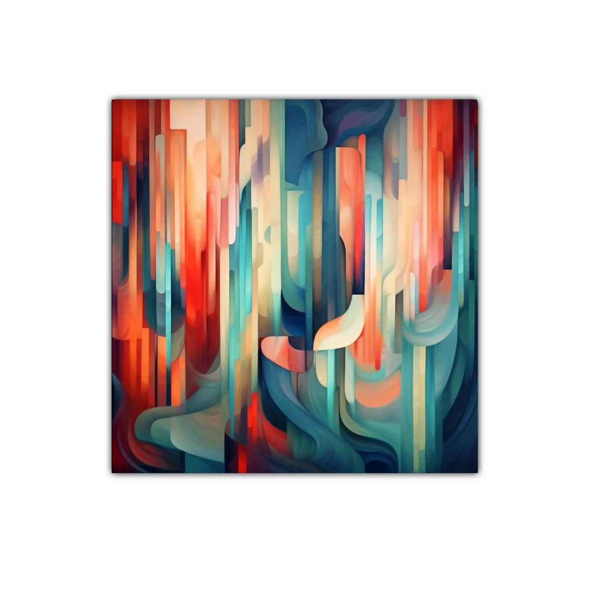 Composición abstracta con líneas verticales y colores vibrantes — imagen principal