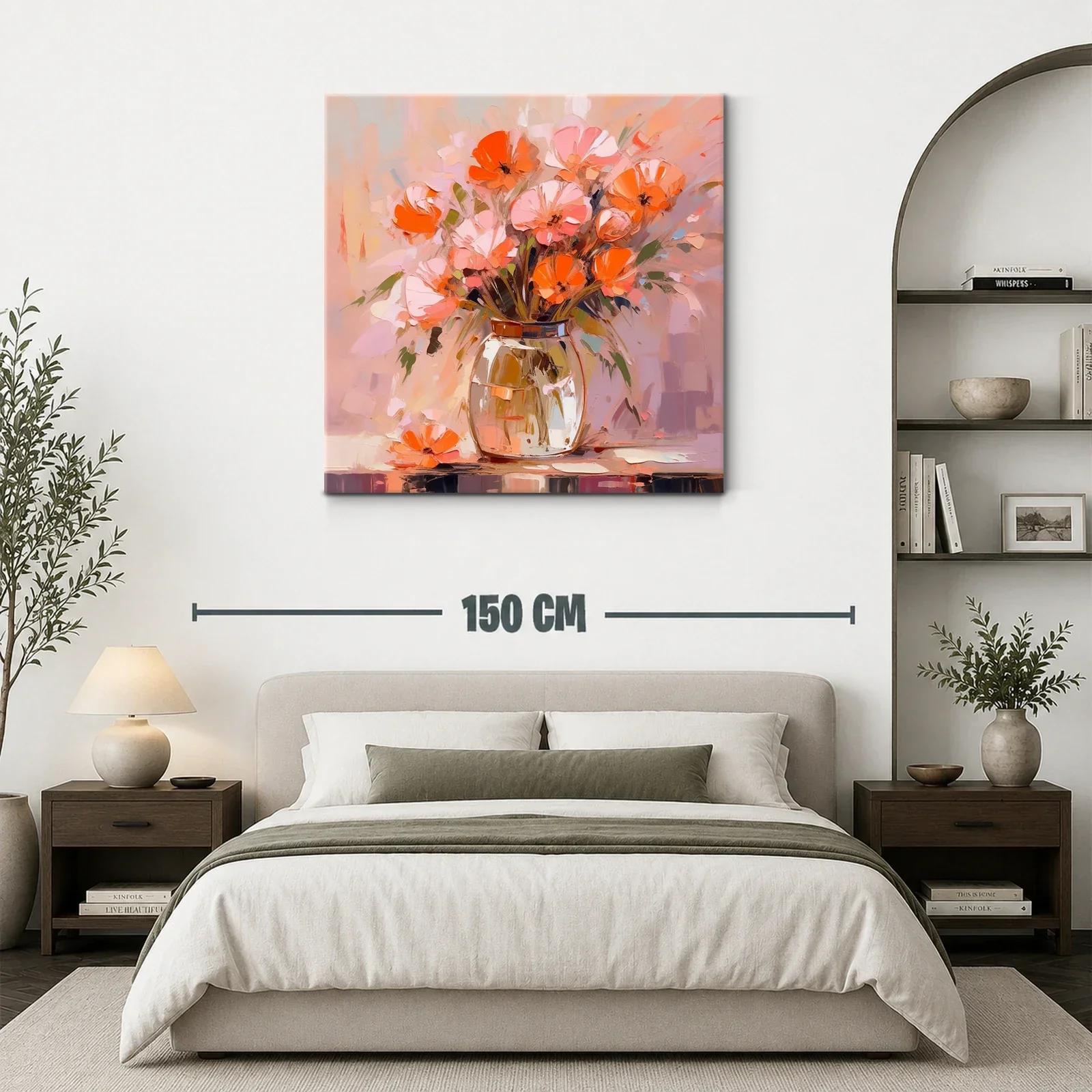 Cuadro floral con bouquet en tonos cálidos y suaves — miniatura 3
