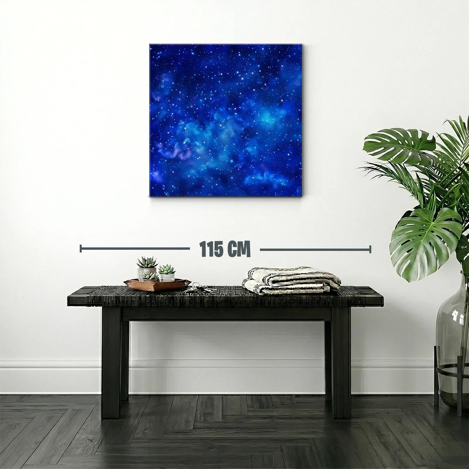 Cuadro cosmos estrellado con vibrantes tonos azules — miniatura 2