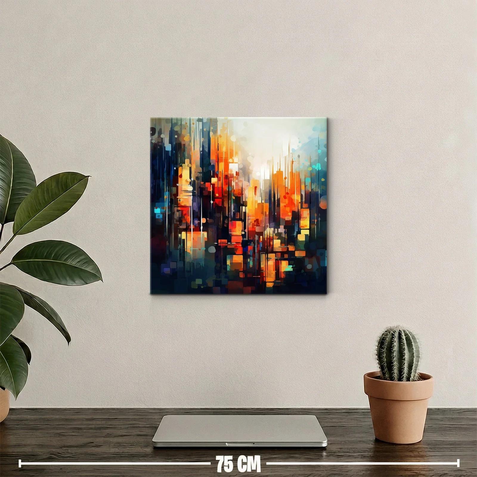 Abstracto urbano con vibrantes tonos cálidos y fríos equilibrados — miniatura 2