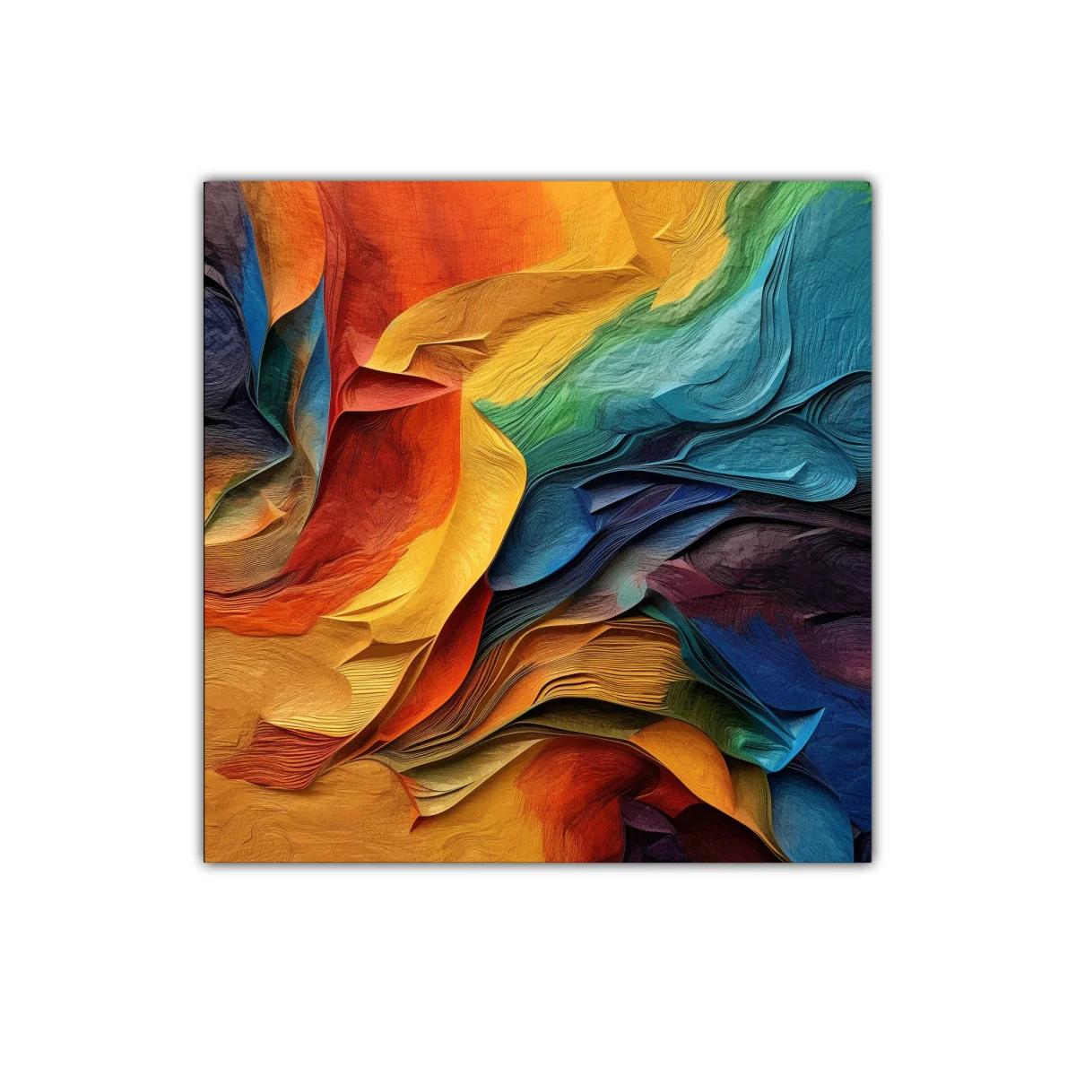 Cuadro decorativo con formas abstractas en colores vibrantes