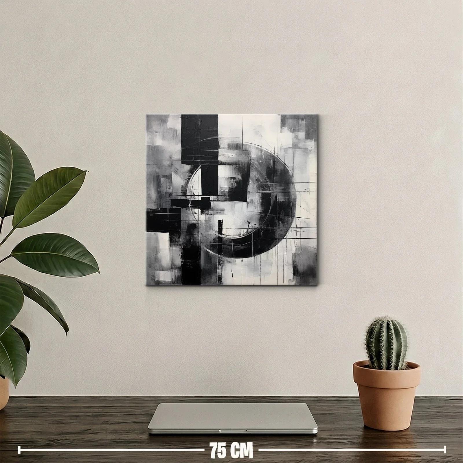 Composición abstracta en tonos monocromáticos y formas geométricas — miniatura 2