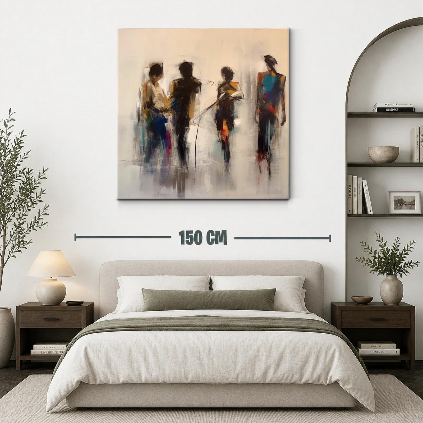 Composición abstracta de figuras humanas en movimiento — miniatura 3