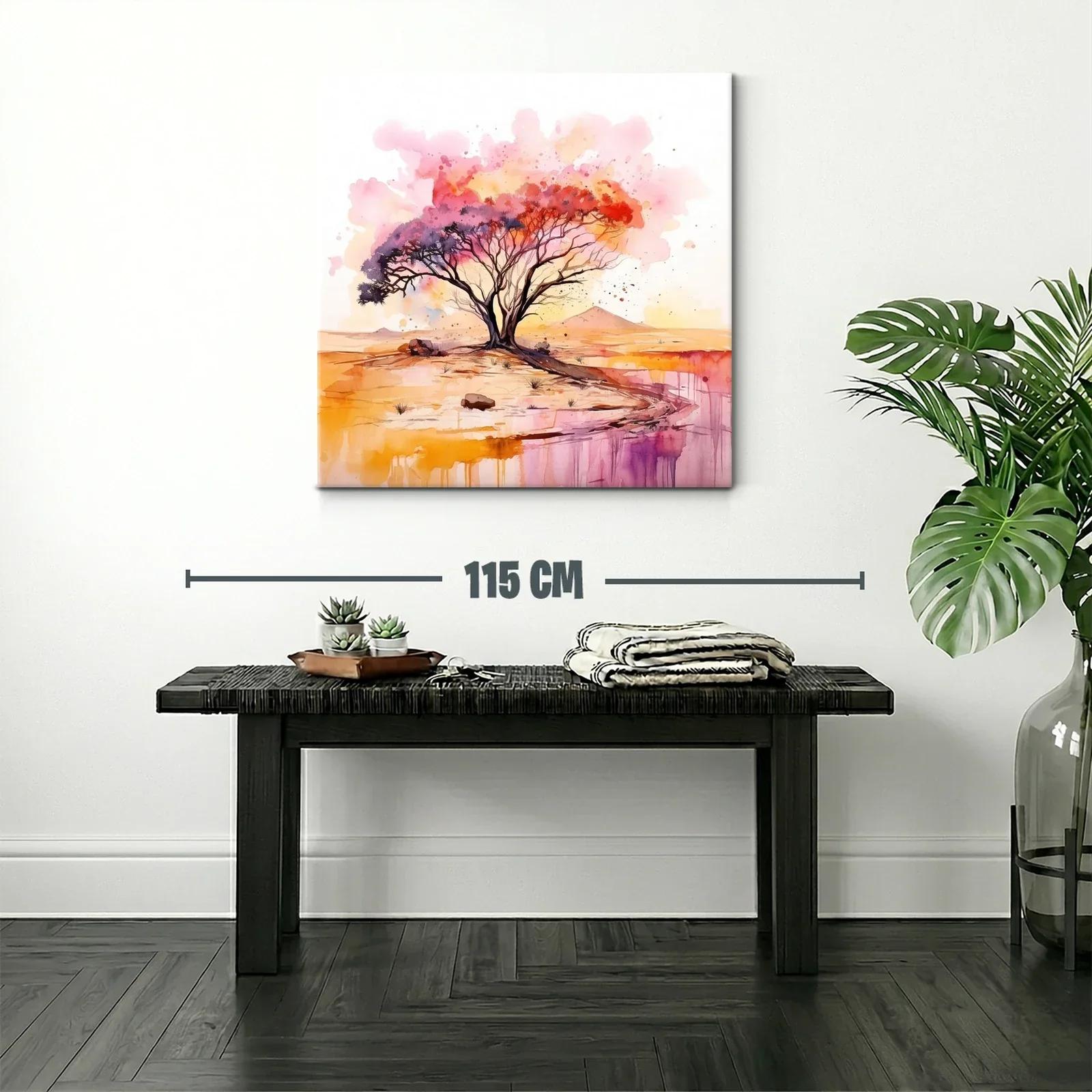 Árbol solitario con vibrantes tonos cálidos al atardecer — miniatura 2