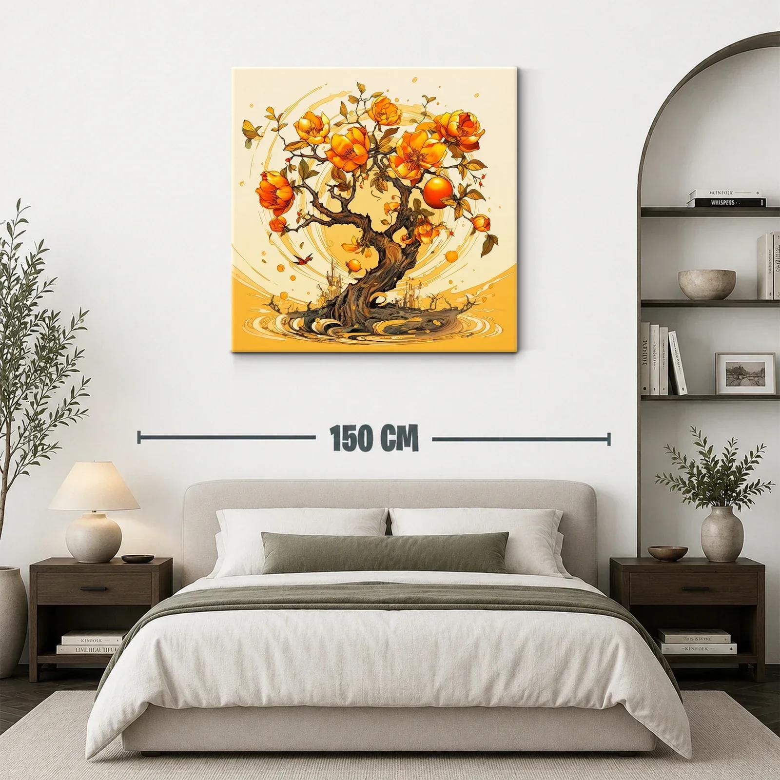Árbol con flores y frutos en tonos cálidos y vibrantes — miniatura 3