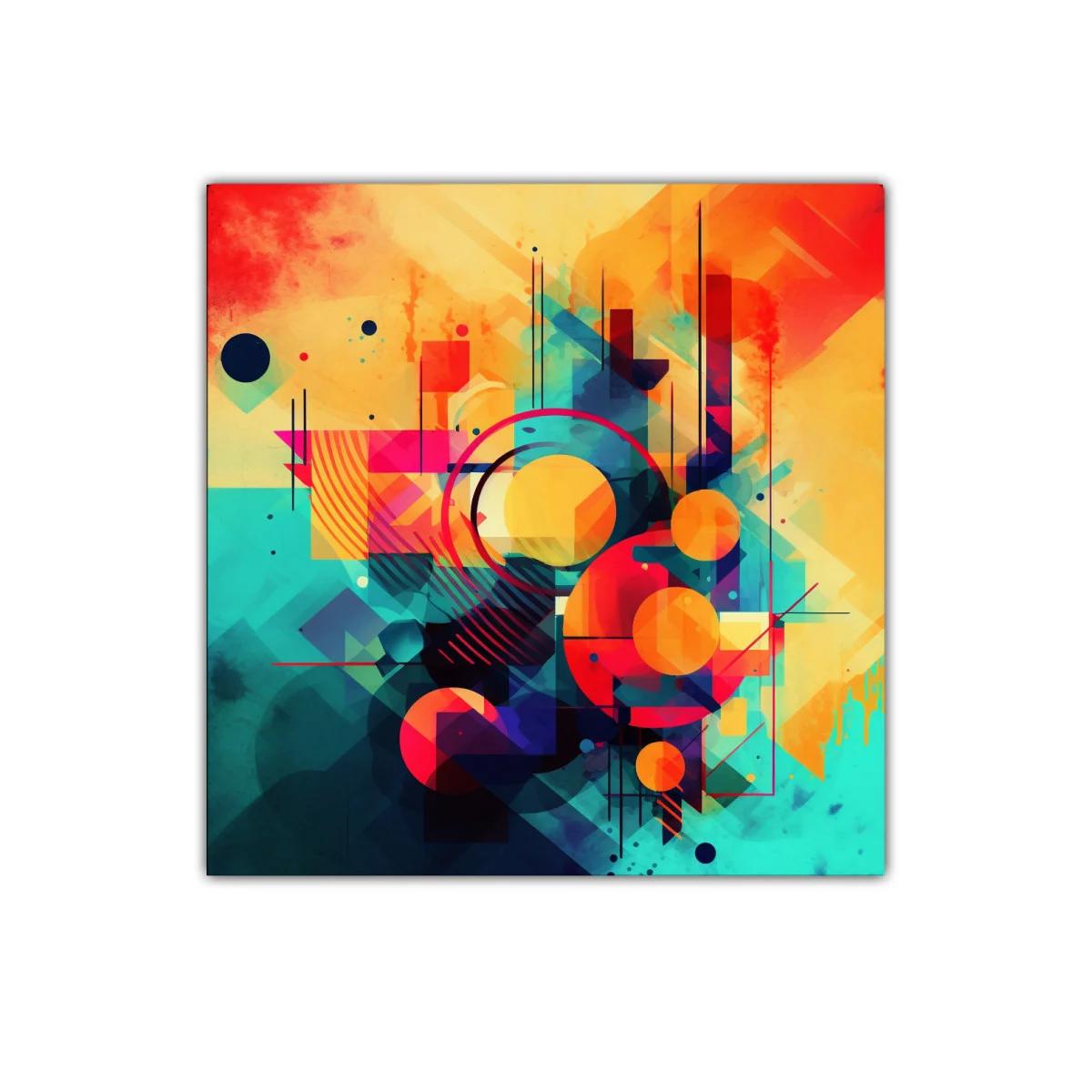 Cuadro abstracto con formas geométricas y colores vibrantes — imagen principal