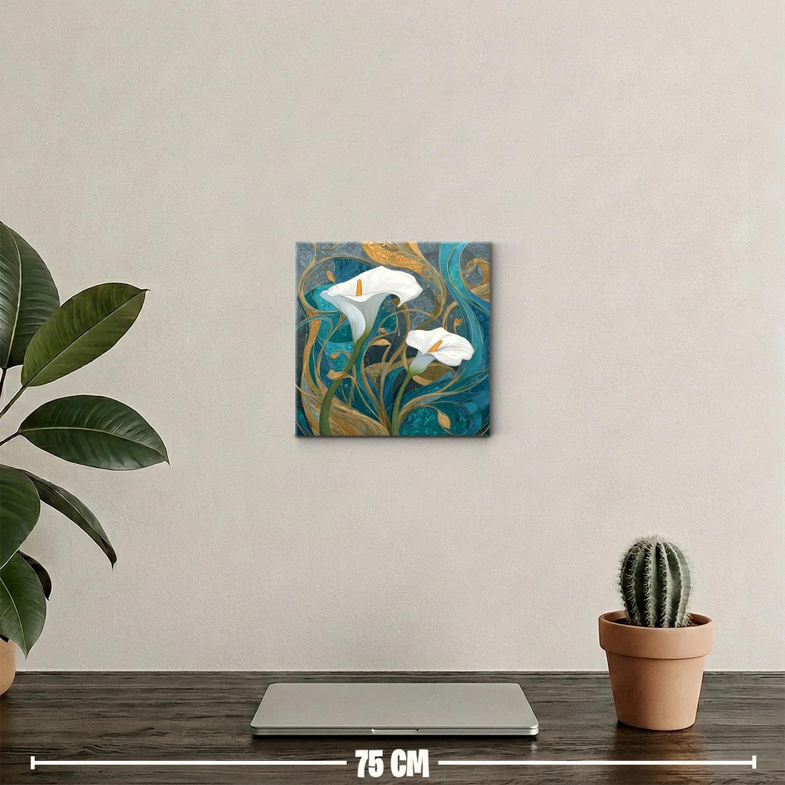 Elegancia natural con lirios blancos y diseño abstracto — miniatura 2