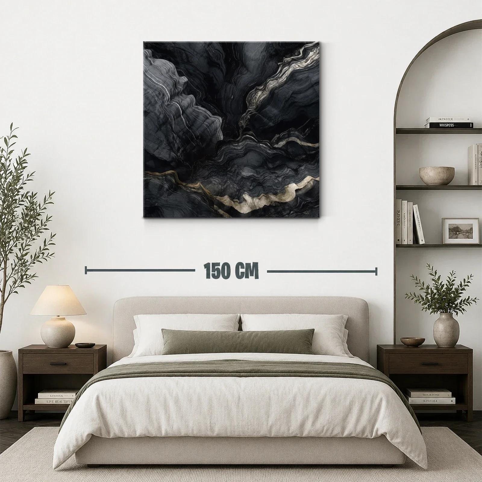Abstracto en tonos negros y grises con acentos dorados — miniatura 3