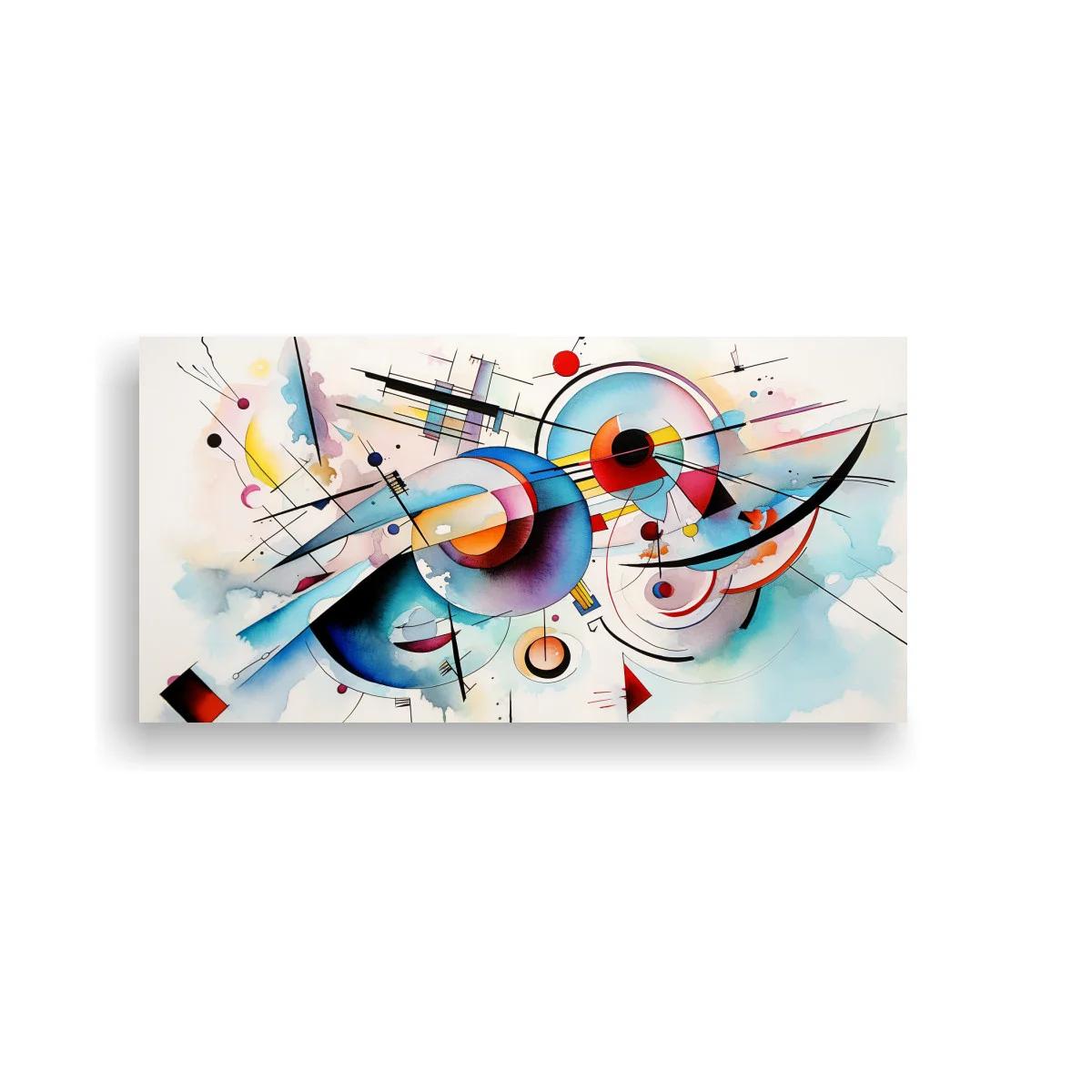 Cuadro abstracto de anillos concéntricos y arcos curvos — imagen principal