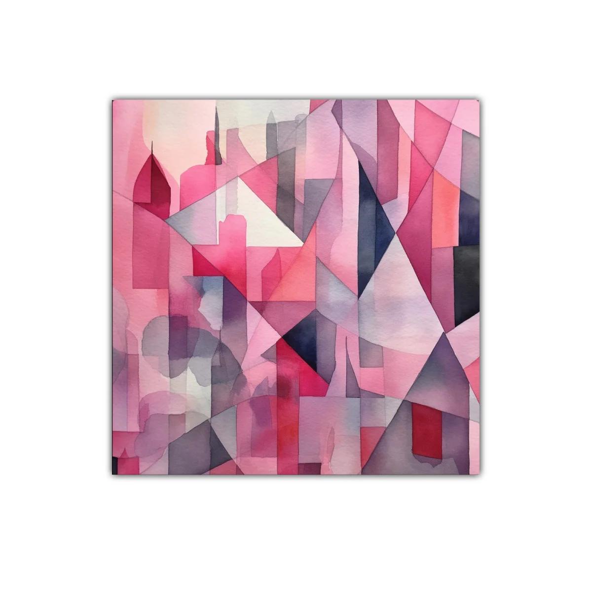 Arte abstracto geométrico en tonos rosas y grises — imagen principal