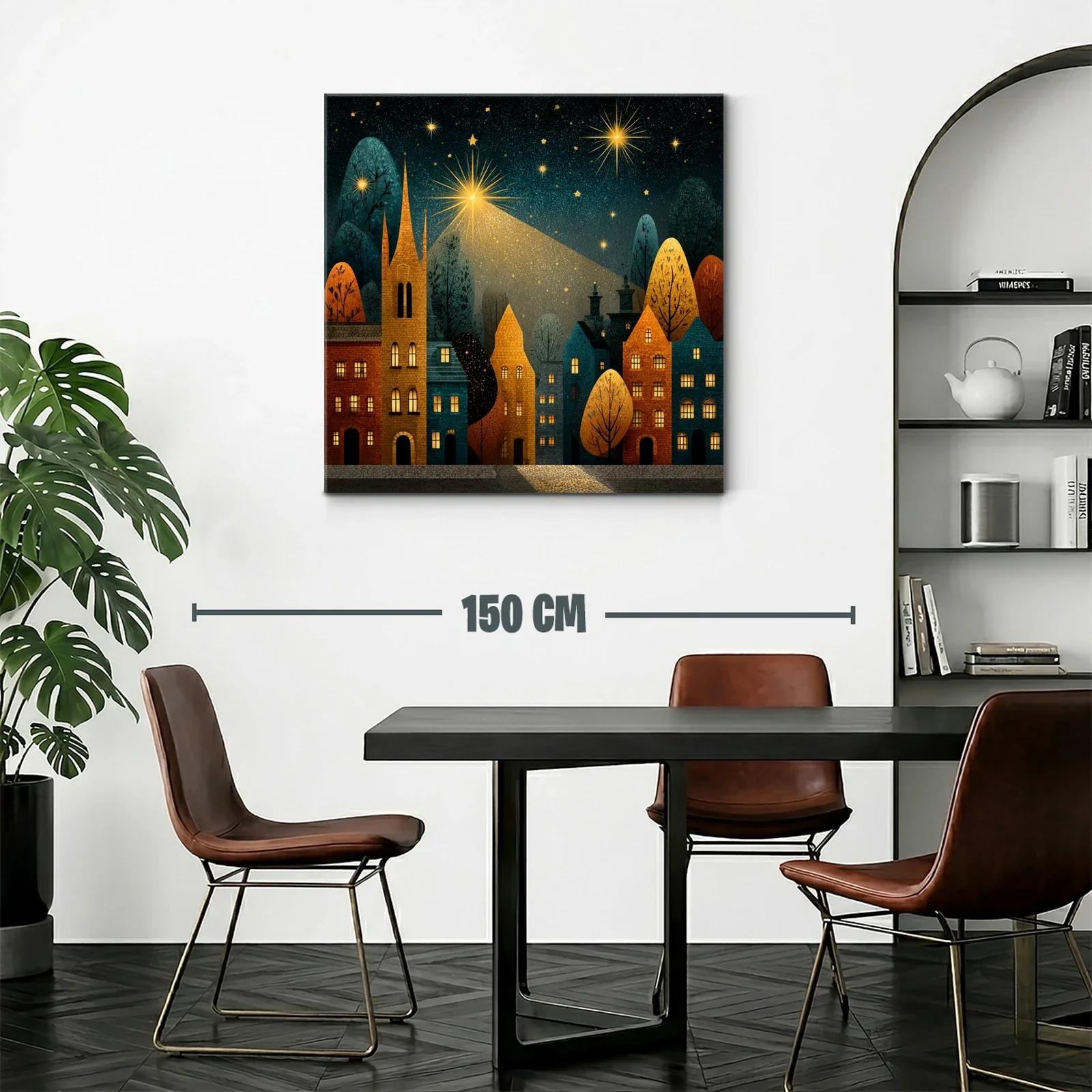 Pueblo encantado bajo un cielo estrellado y luminoso — miniatura 2
