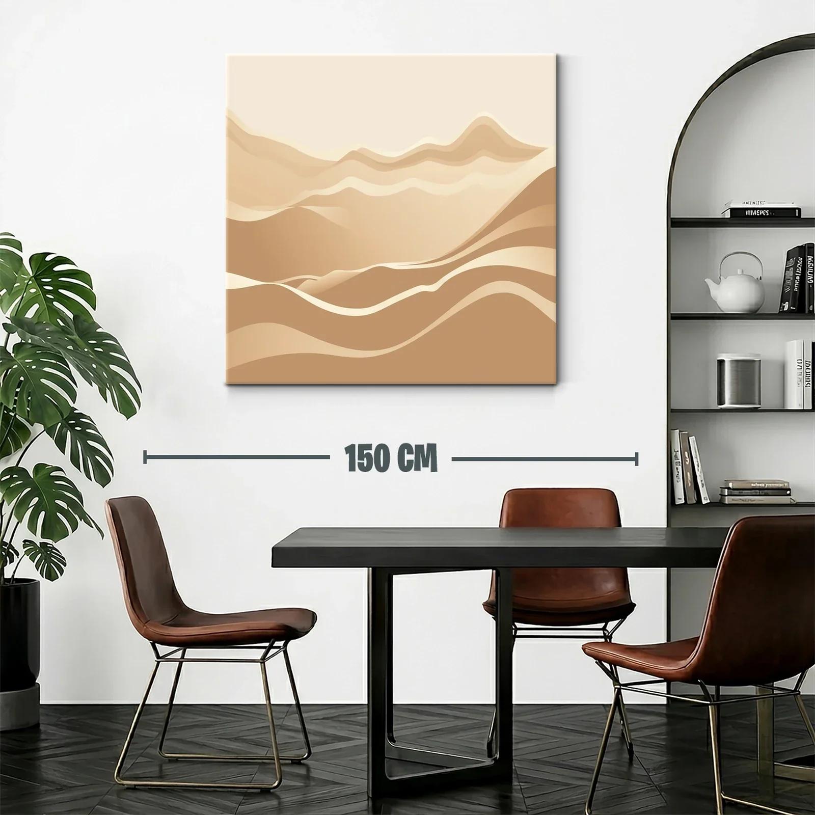 Paisaje abstracto en tonos neutros y formas onduladas — miniatura 2