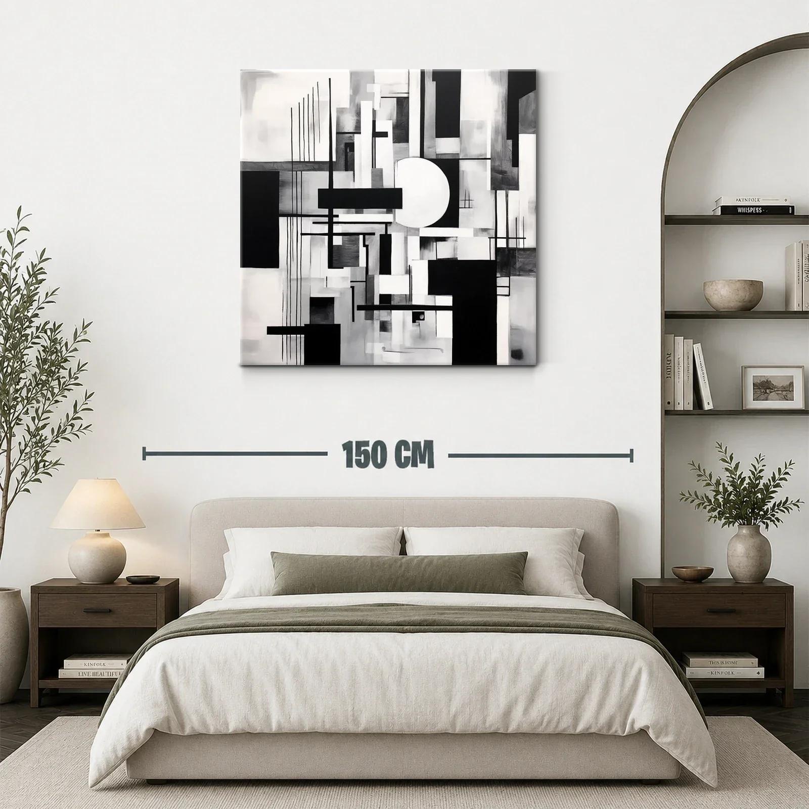Composición abstracta en blanco y negro geométrica y elegante — miniatura 3