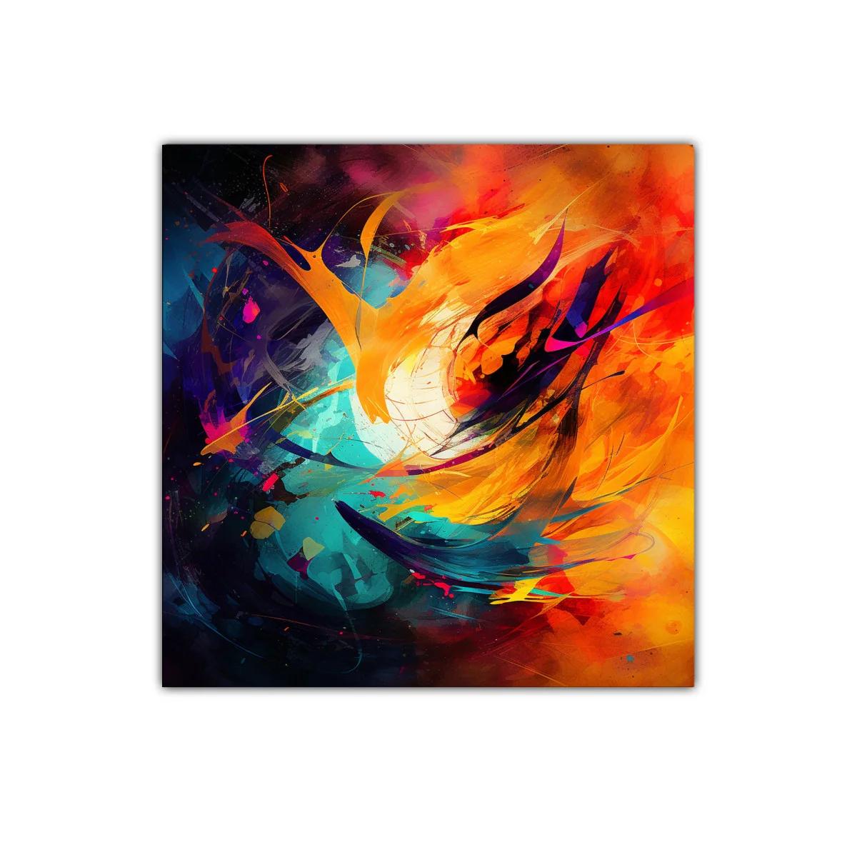 Explosión de colores vibrantes con formas abstractas dinámicas
