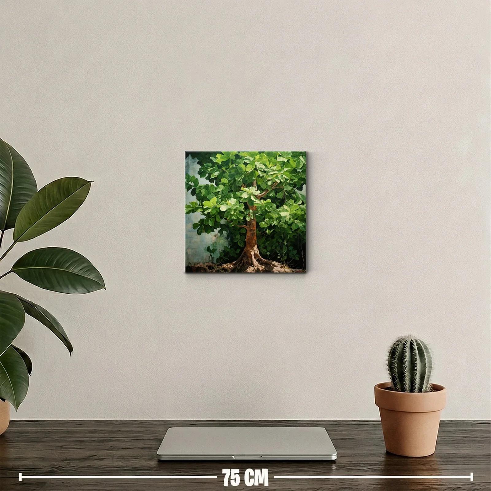Cuadro decorativo árbol frondoso con raíces visibles — miniatura 2