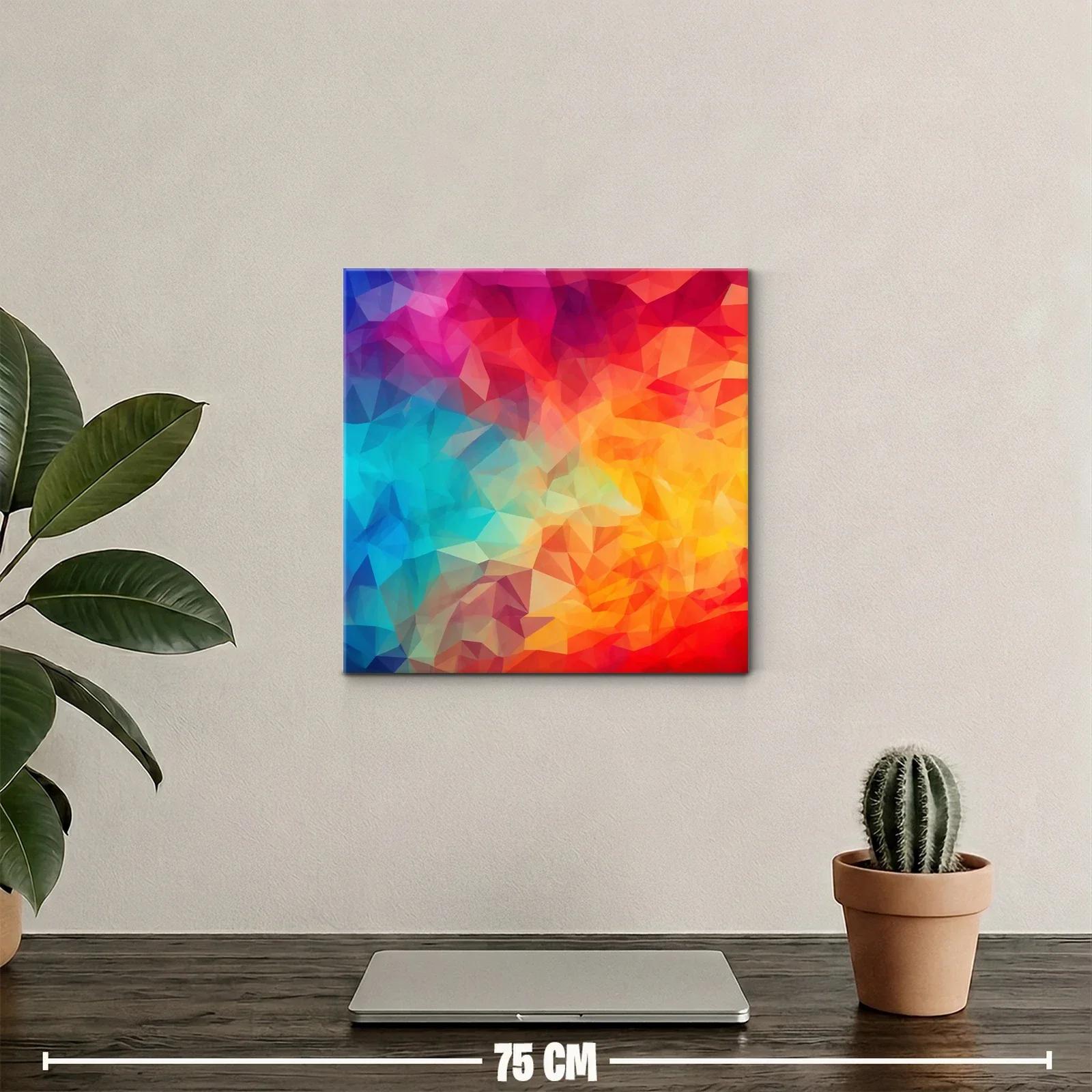 Cuadro Abstracto con Tonos Vivos y Geometría Dinámica — miniatura 2