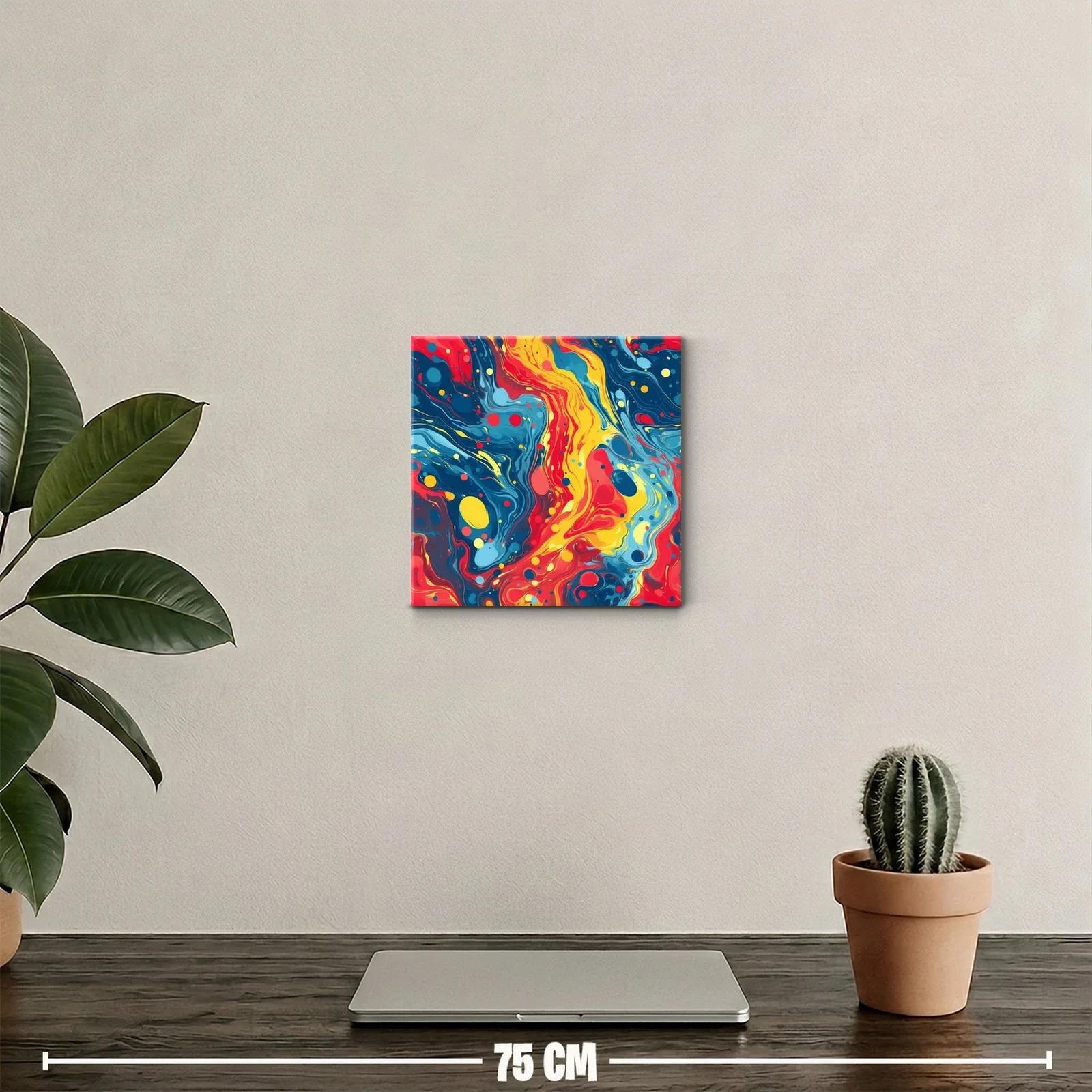 Cuadro abstracto con vibrantes formas y colores intensos — miniatura 2
