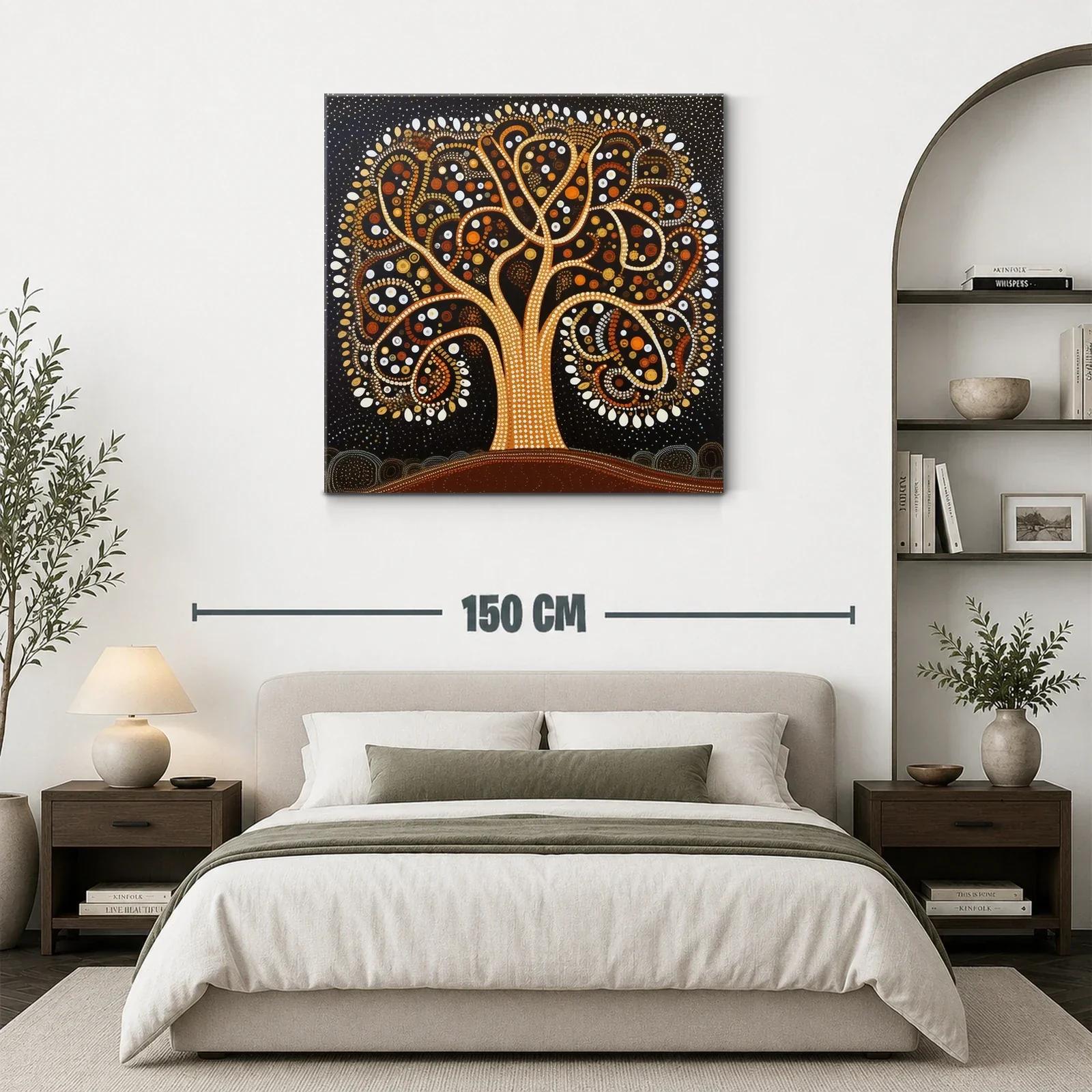 Árbol con patrones de puntos en tonos tierra y negro — miniatura 3