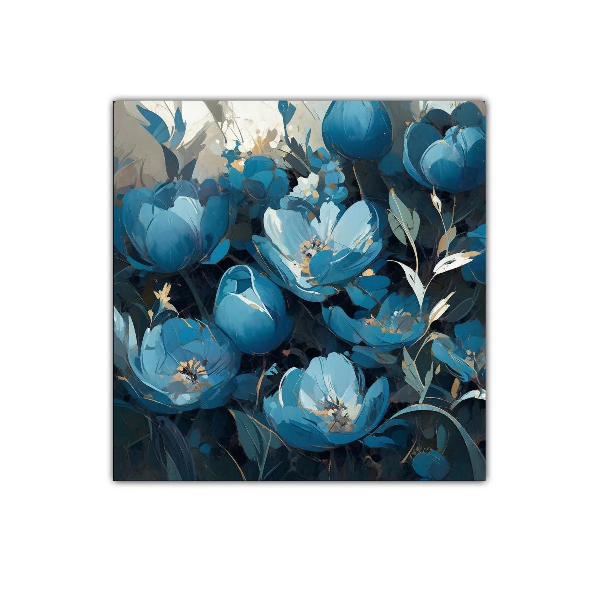 Cuadro decorativo con flores azules de estilo contemporáneo — imagen principal