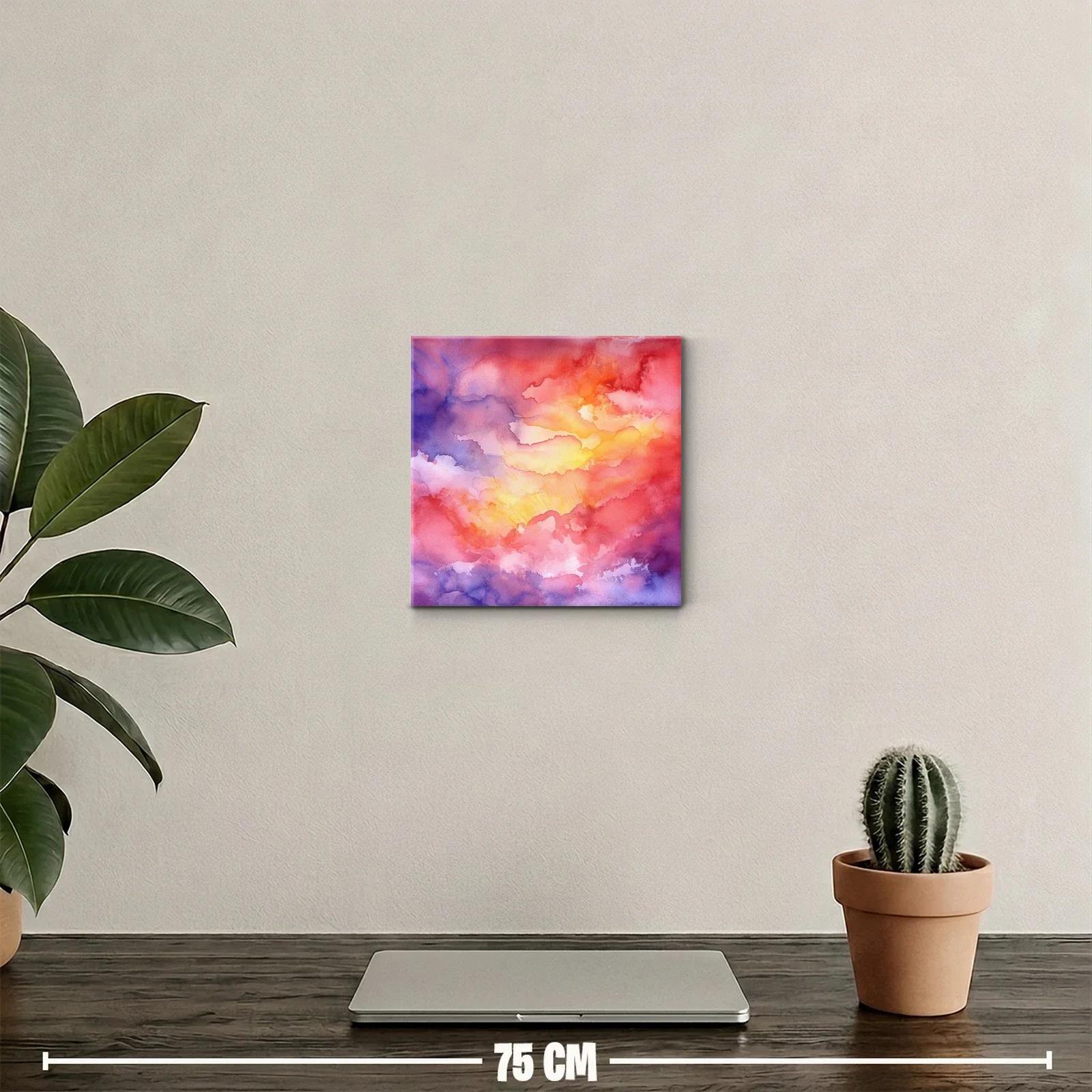 Cuadro decorativo con tonos cálidos y efecto acuarela — miniatura 2