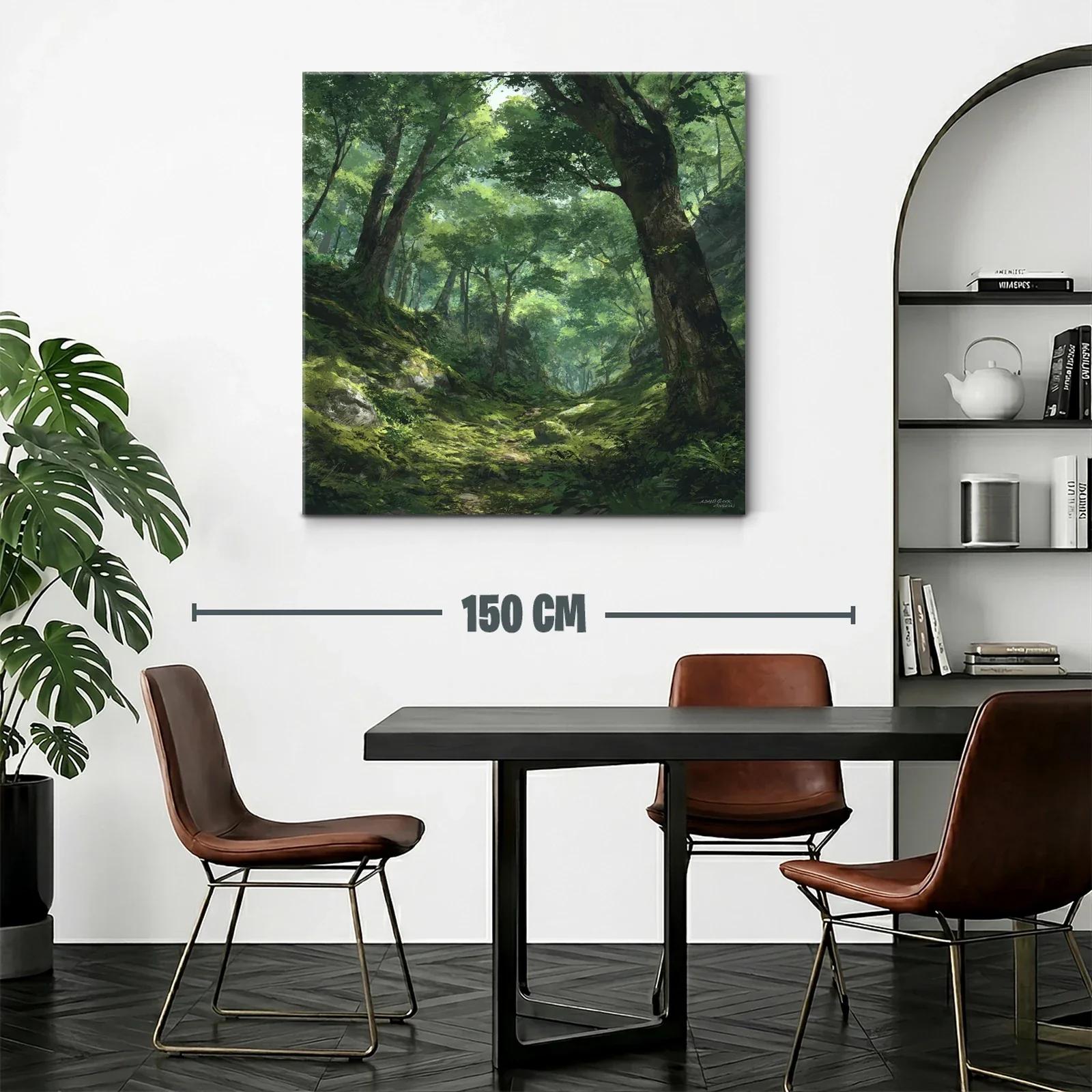 Bosque frondoso con luz natural y verdes intensos — miniatura 2