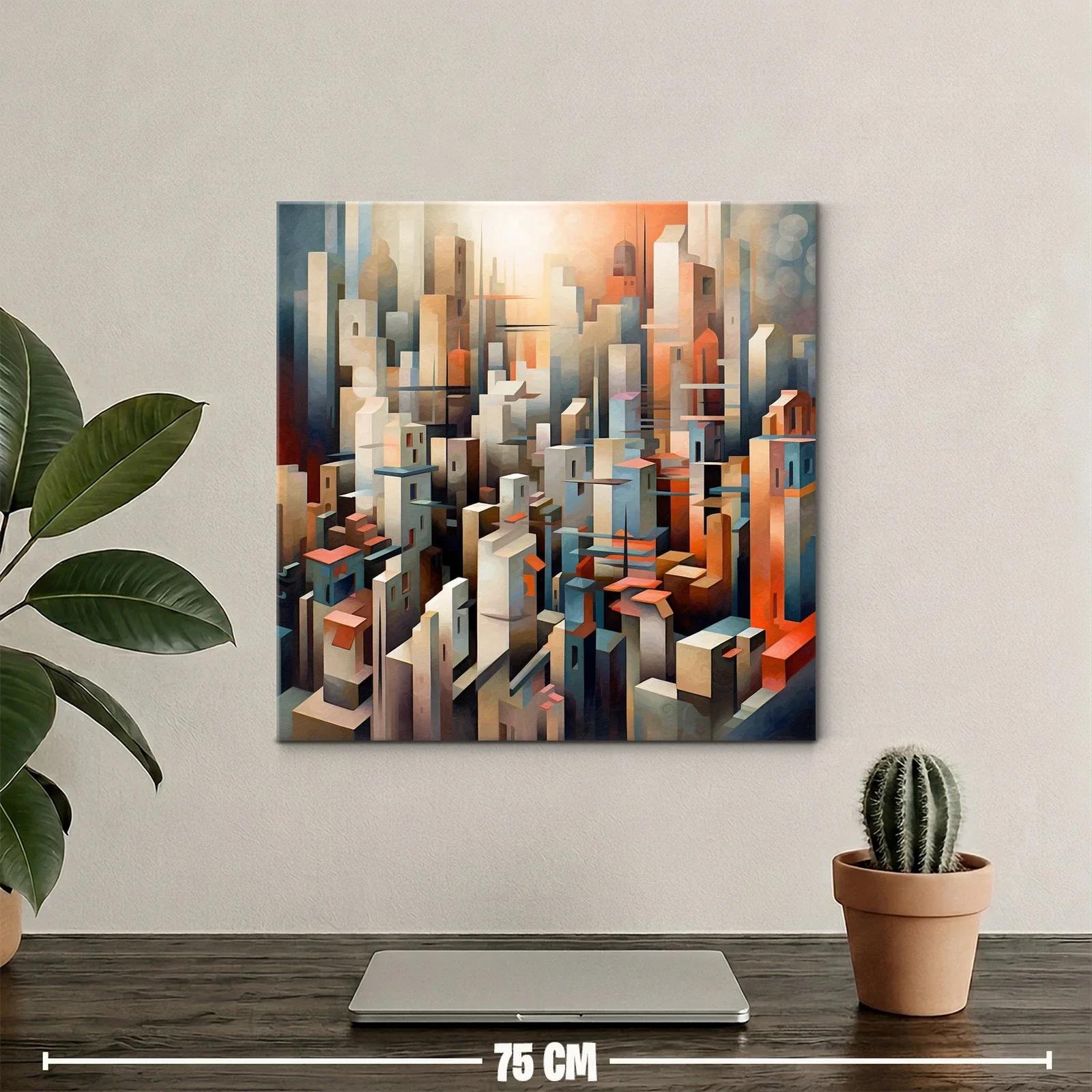 Ciudad futurista con tonos cálidos y fríos — miniatura 2