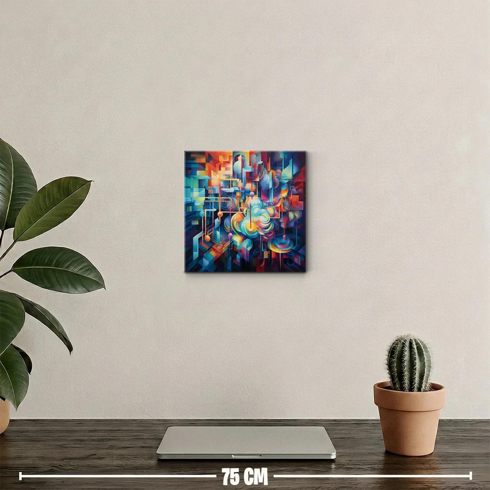 Composición abstracta con formas geométricas y colores vivos — miniatura 2