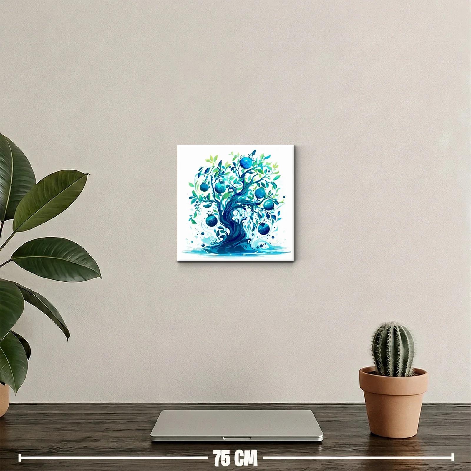 Árbol Azul con Granadas en Movimiento Natural — miniatura 2