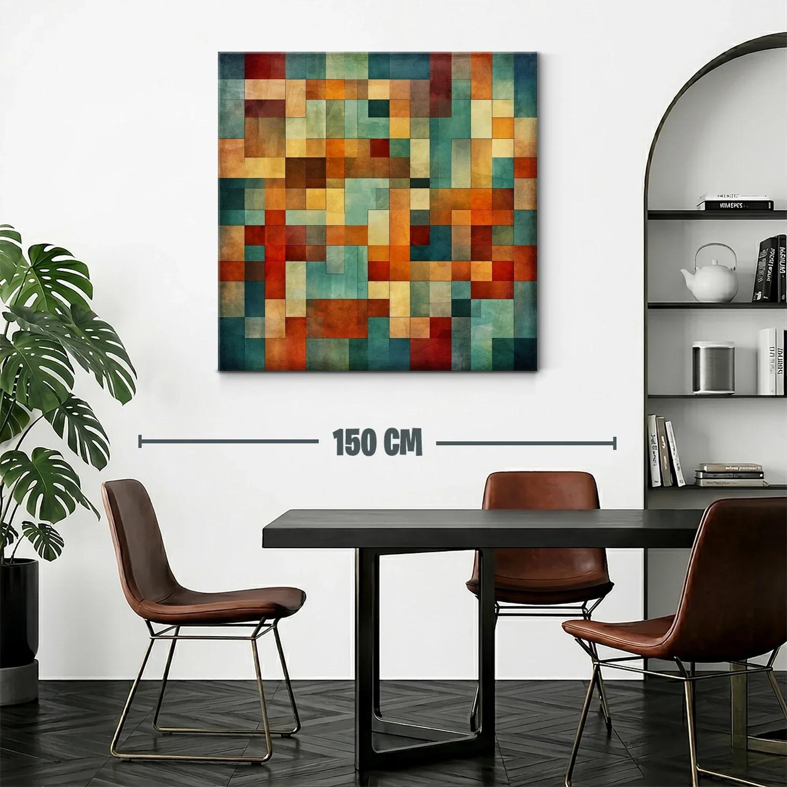 Composición abstracta con bloques en tonos cálidos y frescos — miniatura 2