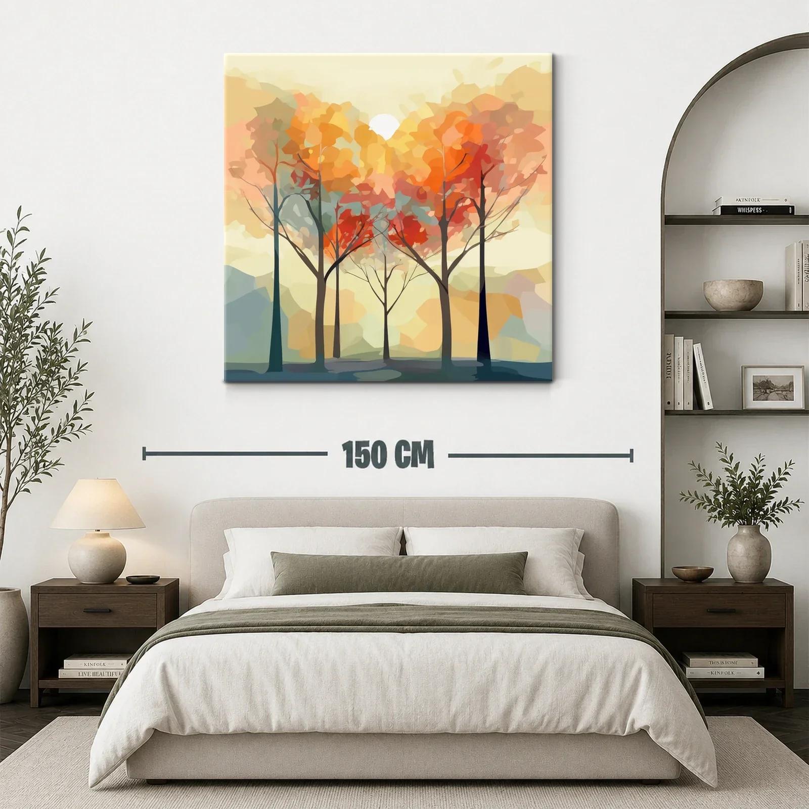 Bosque abstracto con tonos cálidos de otoño — miniatura 3