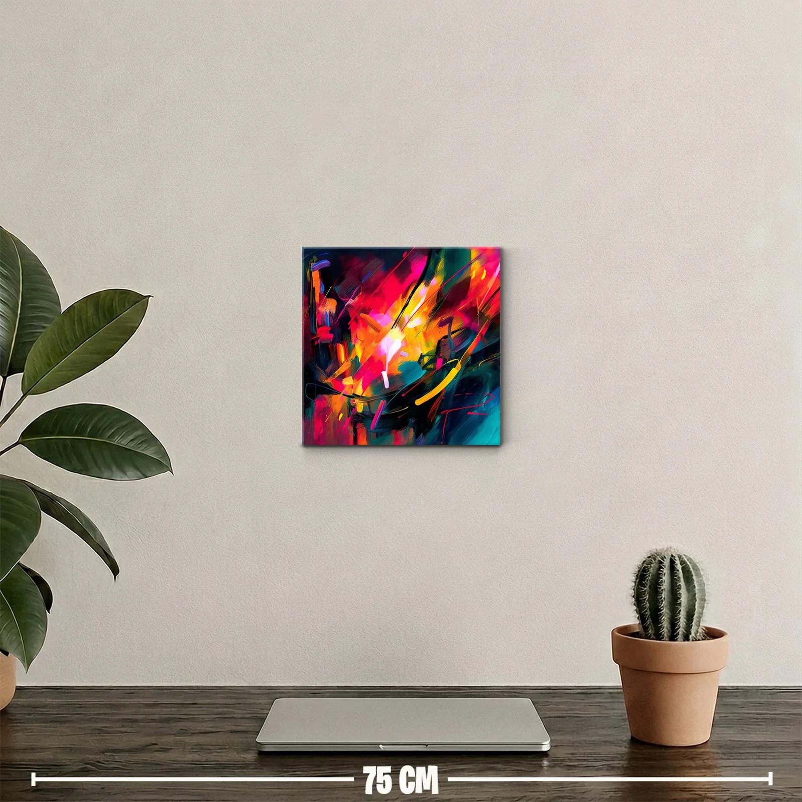 Cuadro abstracto con explosión de color vibrante y energía — miniatura 2