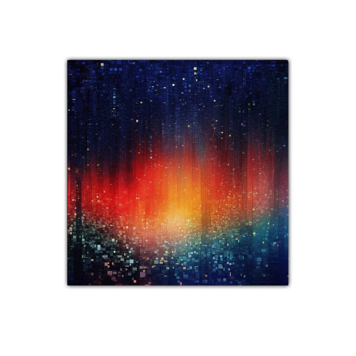 Espectro vibrante en cuadros pixelados abstractos