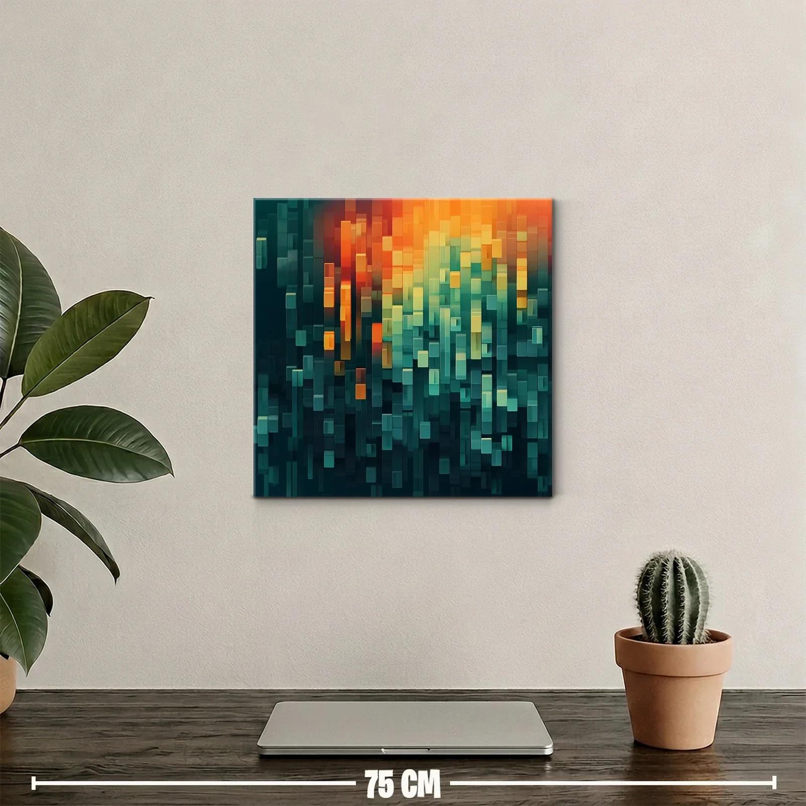Composición abstracta con bloques y luz cálida vibrante — miniatura 2