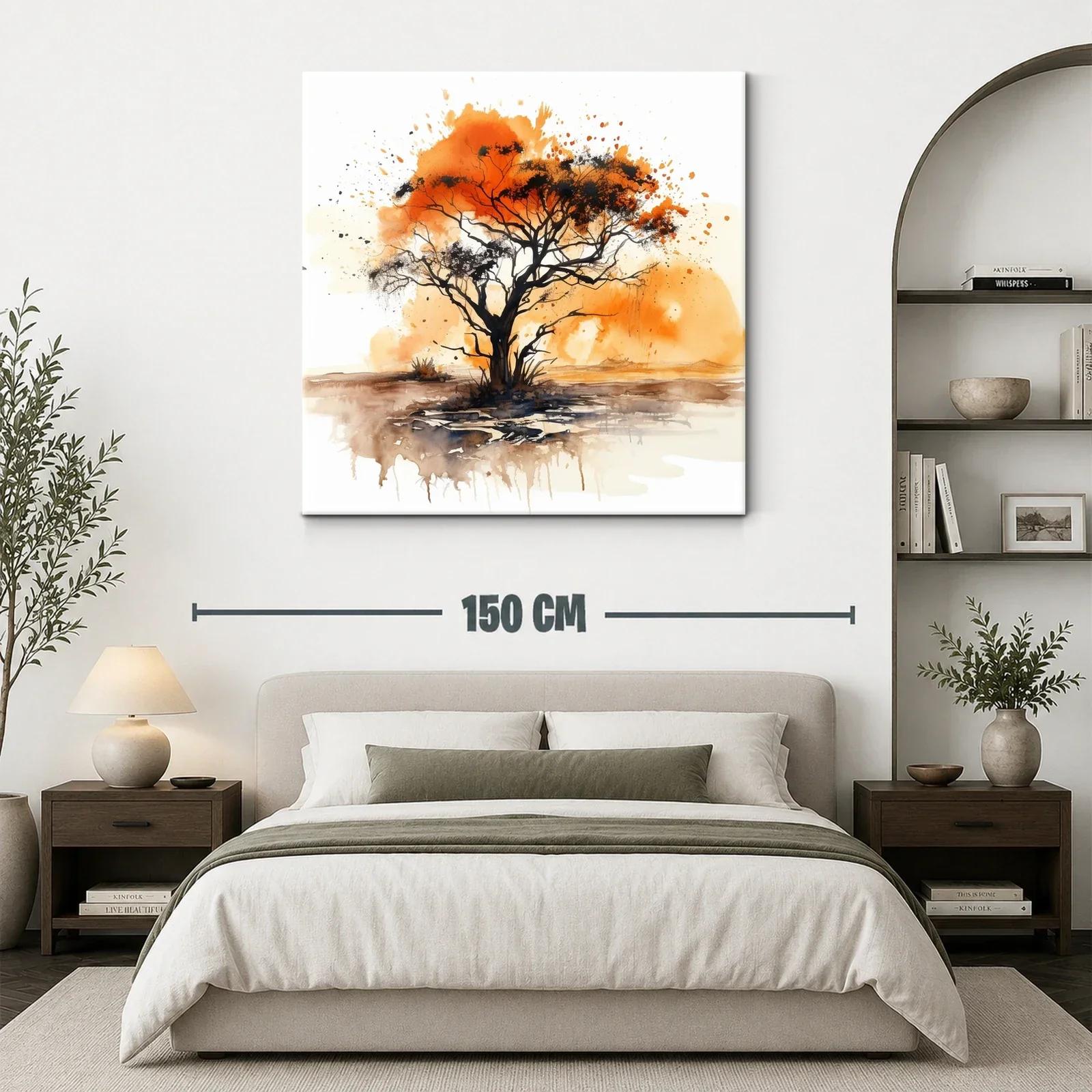 Árbol solitario con tonos cálidos y contrastes vivos — miniatura 3