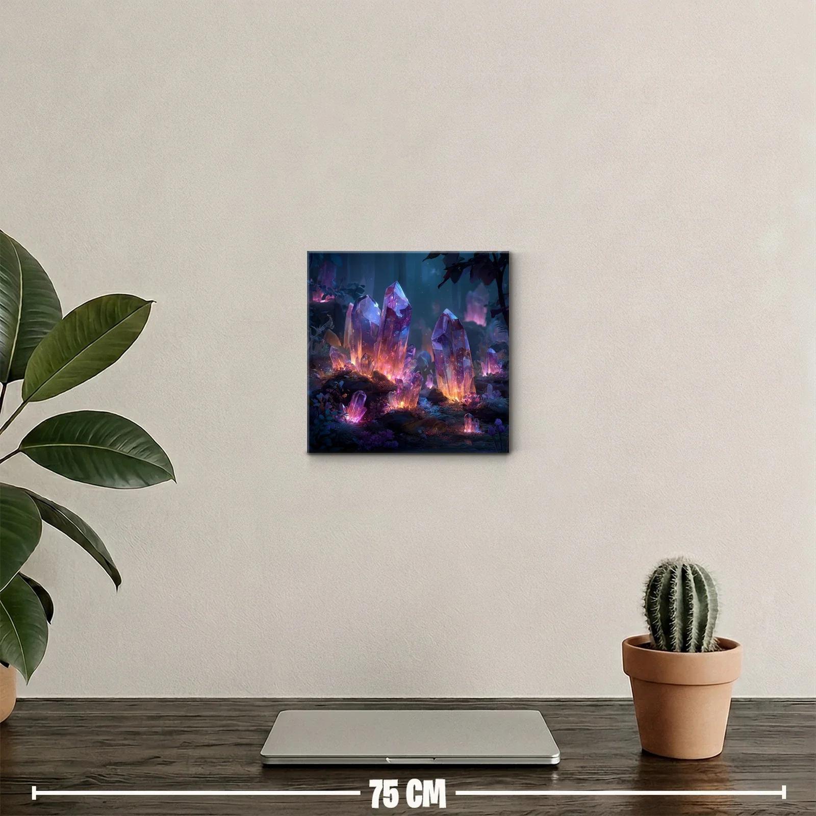 Cuadro con cristales luminosos en tonos violeta y azul — miniatura 2