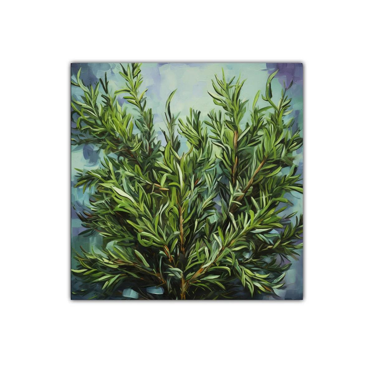 Cuadro con ilustración naturalista de ramas verdes frescas — imagen principal