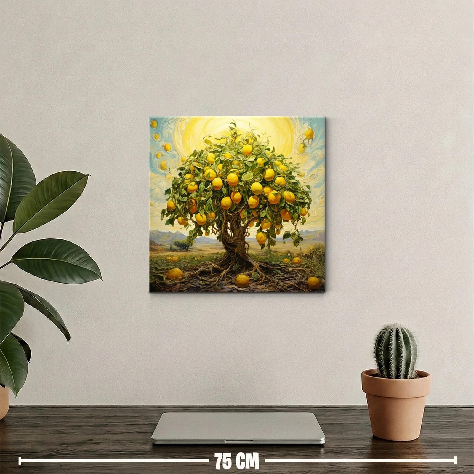 Árbol frutal irradiando frescura y vitalidad amarilla — miniatura 2