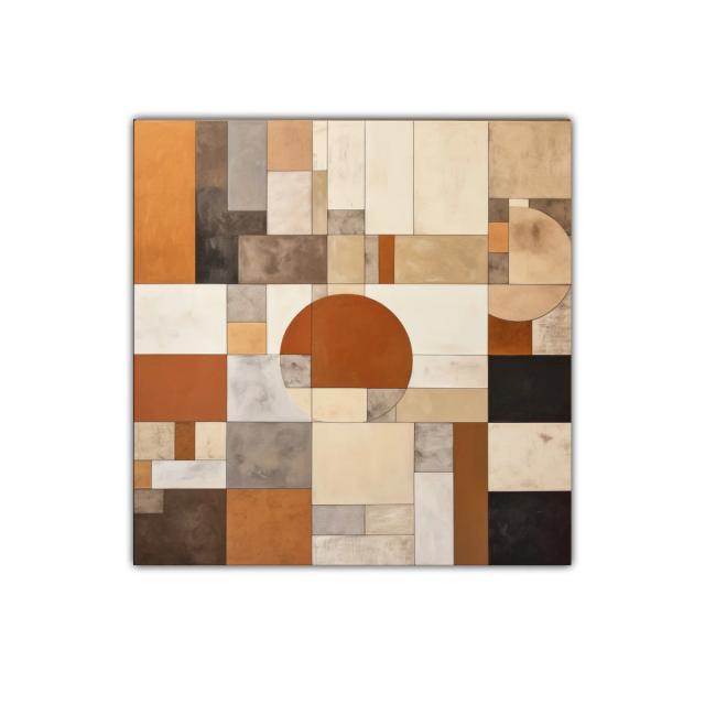 Composición geométrica en tonos tierra y neutros