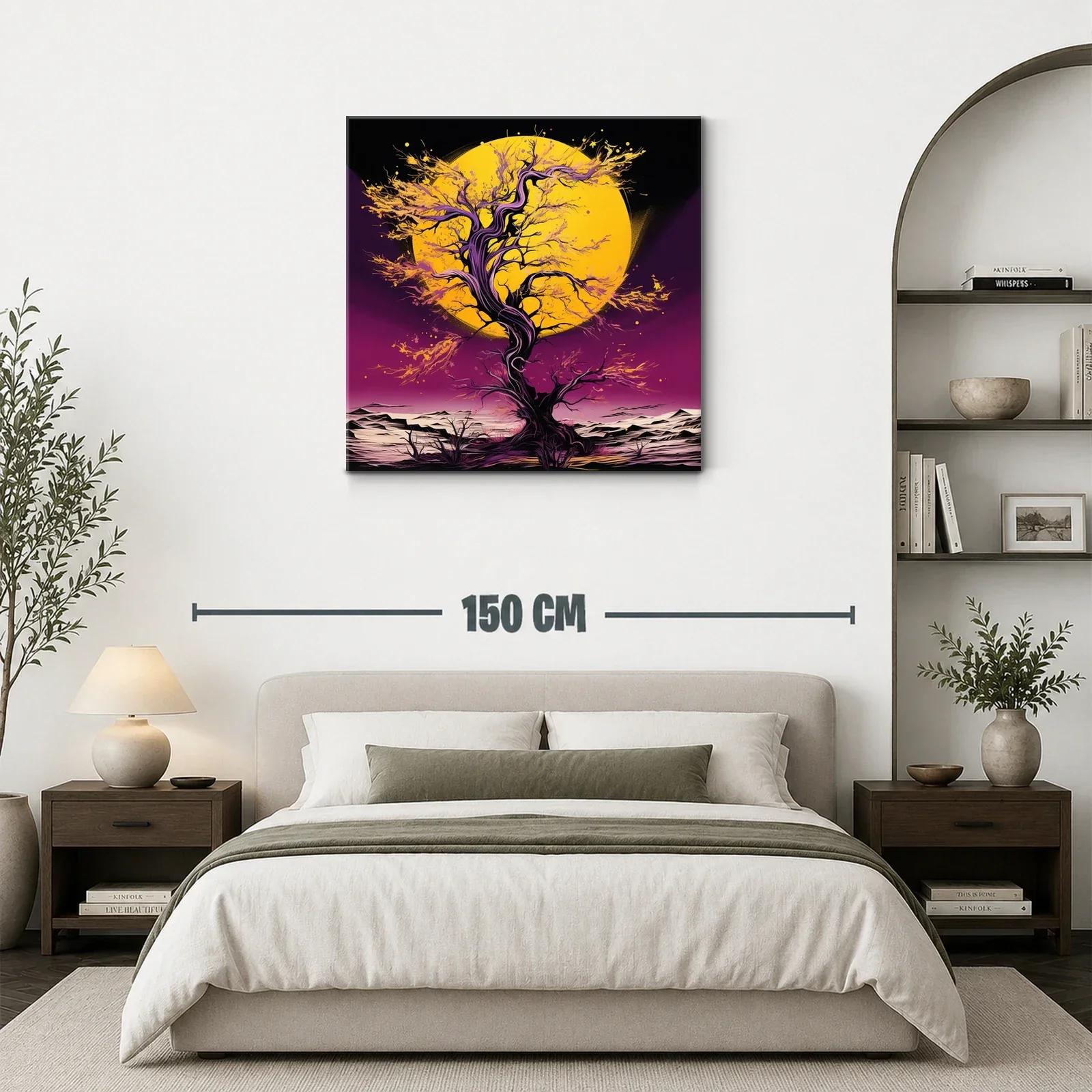 Árbol Fantástico con Luna Amarilla y Cielo Púrpura — miniatura 3