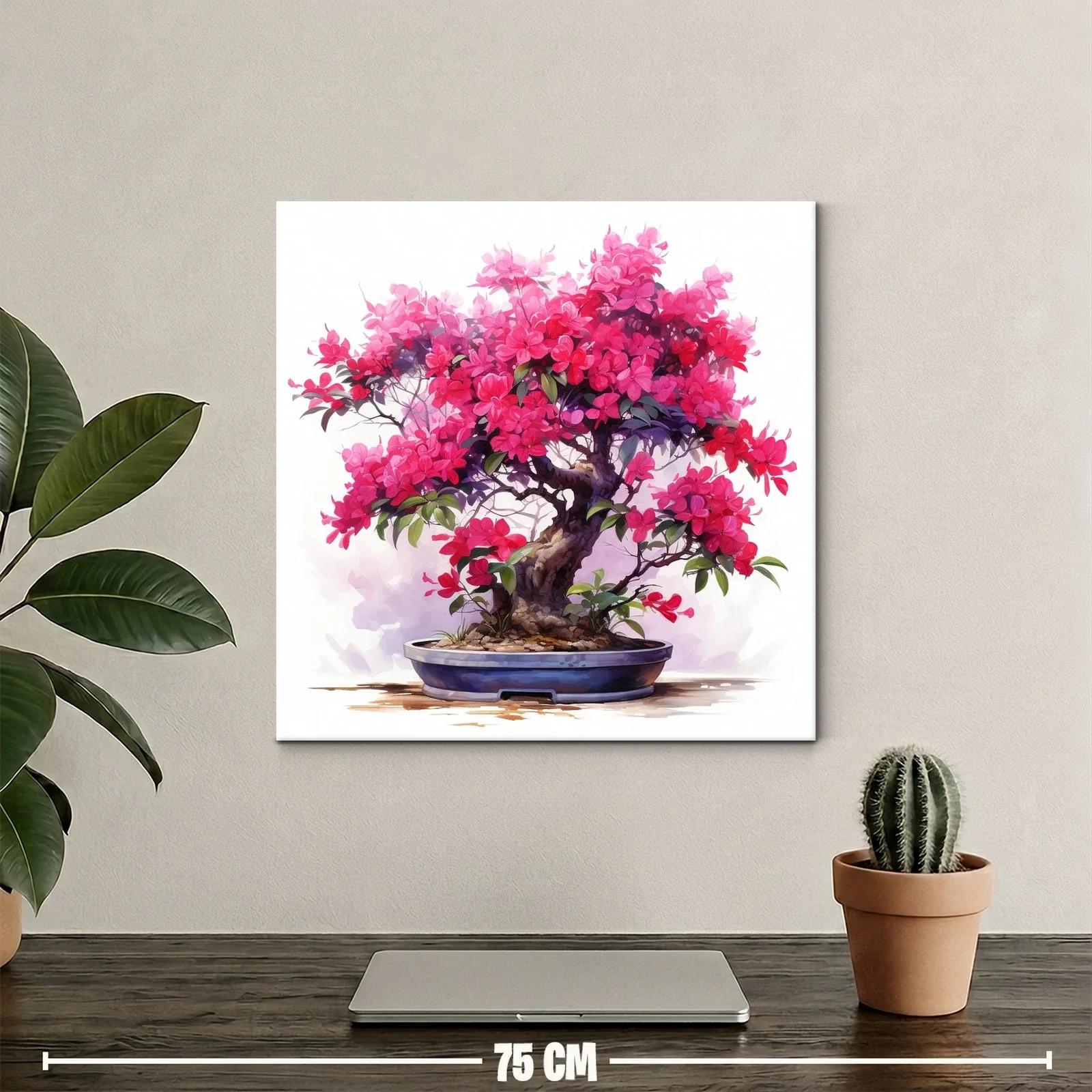 Armonía floral con bonsái en vibrantes tonos rosas y verdes — miniatura 2