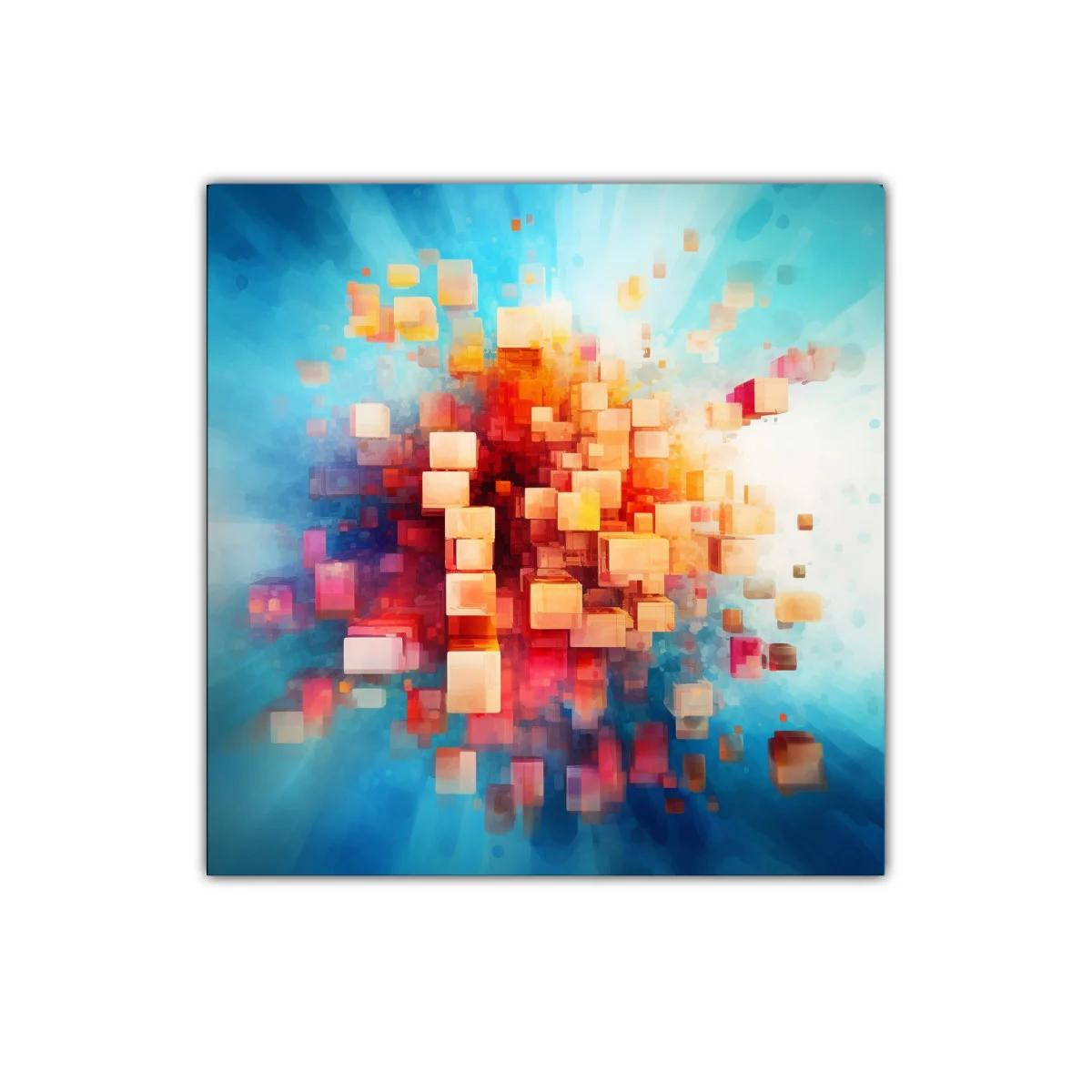 Explosión de Cubos en Vibrante Composición Abstracta — imagen principal